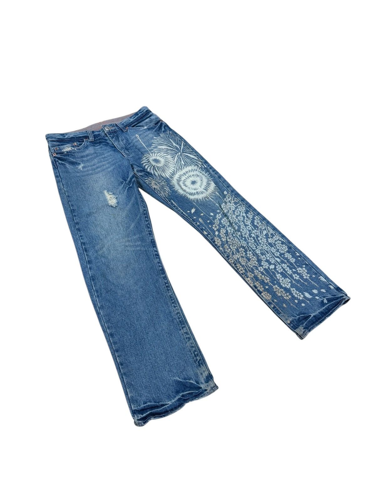 Vintage RARE BUDEN PRINTED DENIM JEANS Size US 31 - 4 Thumbnail