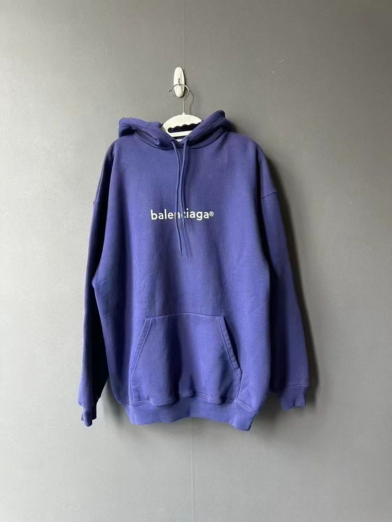 Balenciaga Balenciaga Blue lettered hoodie Size US S / EU 44-46 / 1 - 1 Thumbnail
