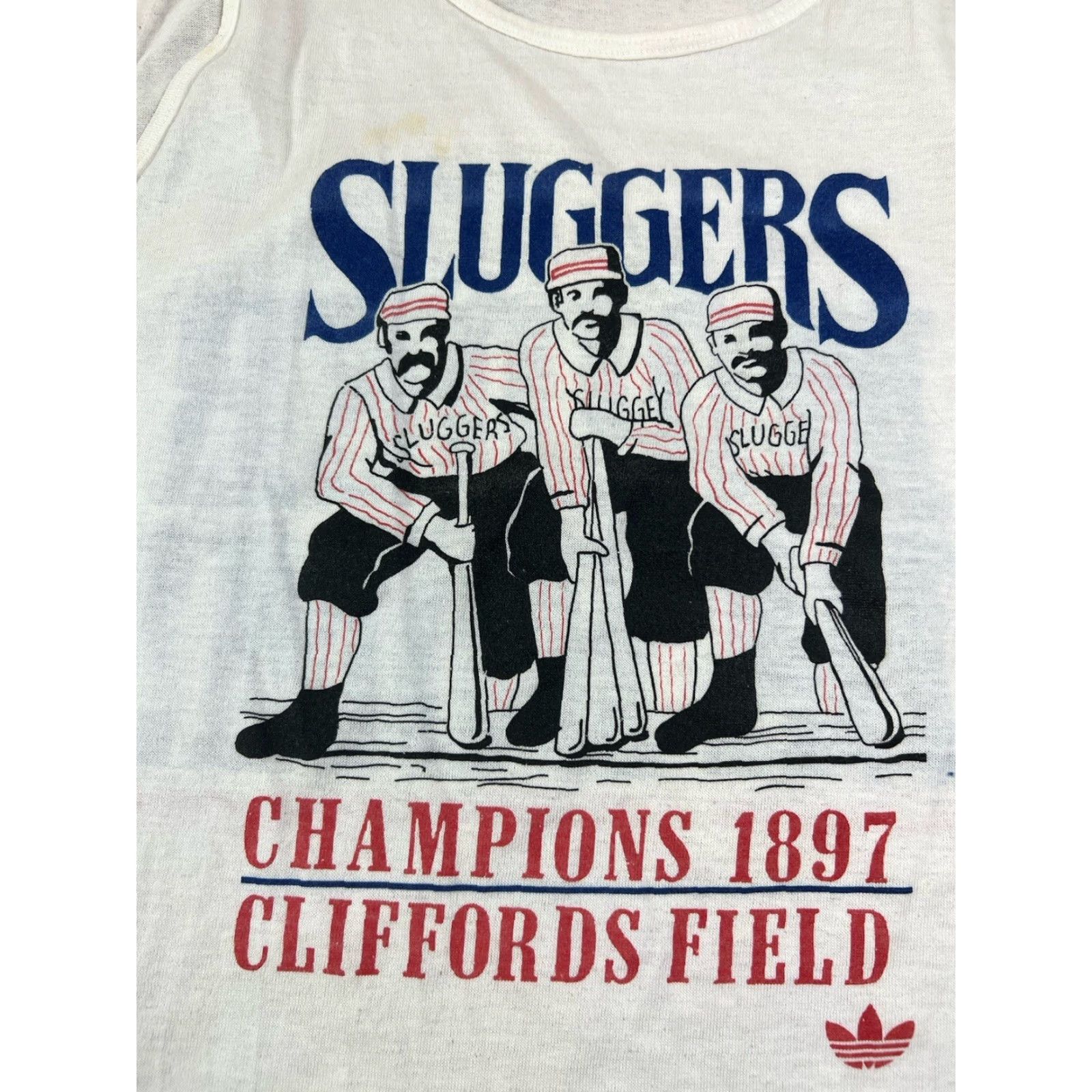 Adidas VINTAGE Adidas Sluggers Tank Top Shirt MENS S White 80s Graphic Print Size US S / EU 44-46 / 1 - 3 Thumbnail