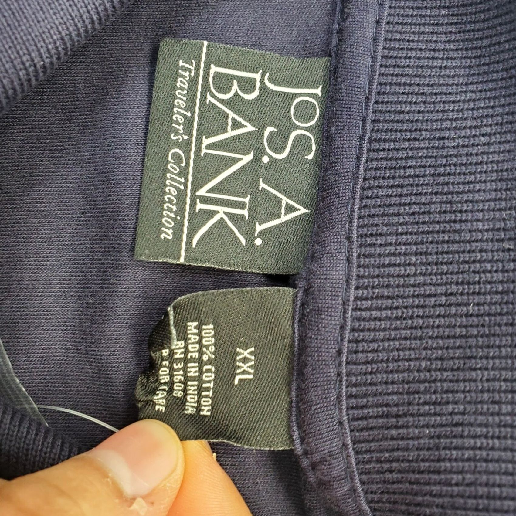 Jos. A. Bank Jos. A. Bank Polo Shirt Men 2XL Navy High Low Slit Long Sleeve Spread Collared Shirt Size US XXL / EU 58 / 5 - 6 Thumbnail