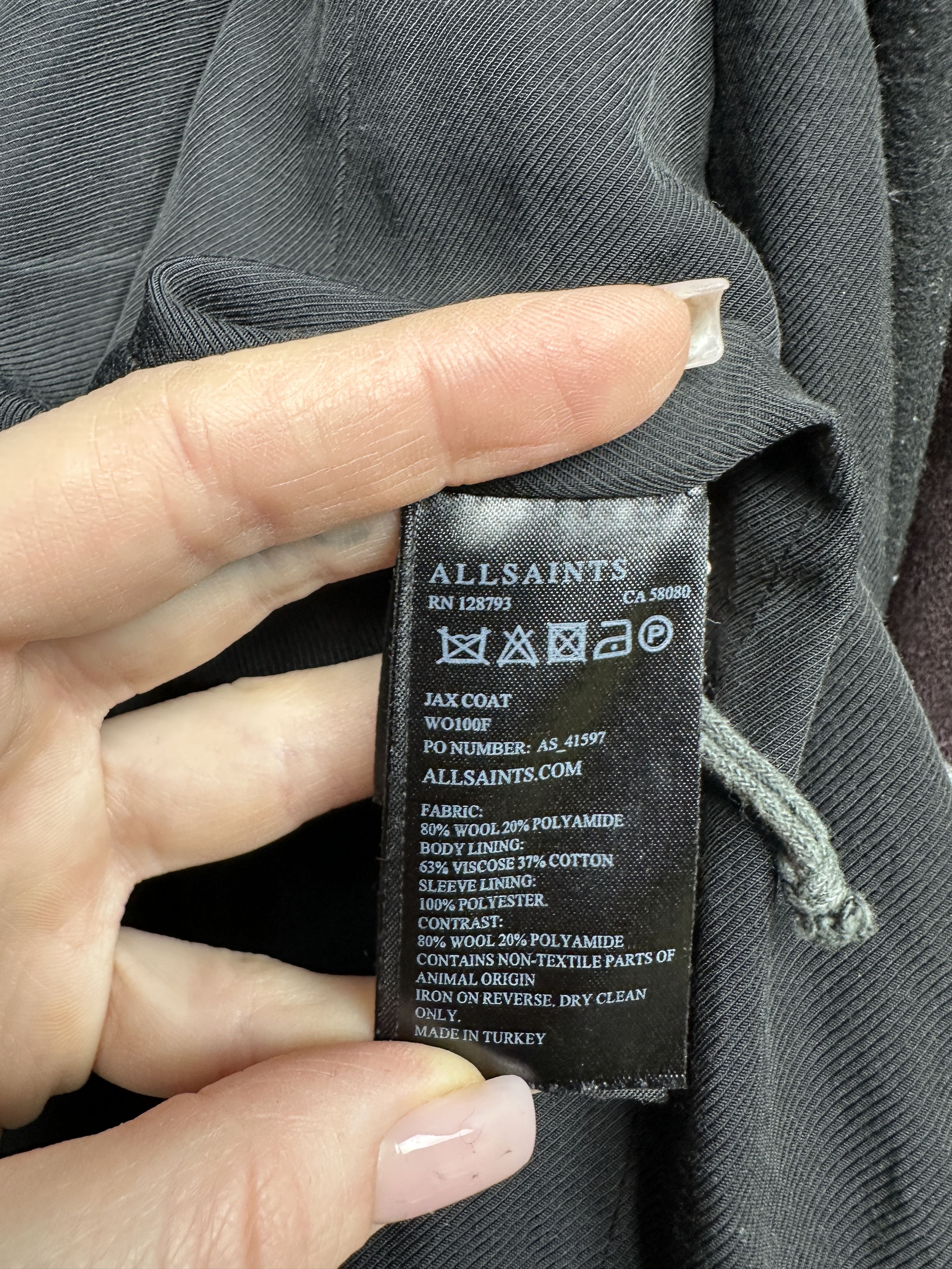 Allsaints Allsaints Jax Womens Wool Coat Jacket Size M / US 6-8 / IT 42-44 - 4 Thumbnail