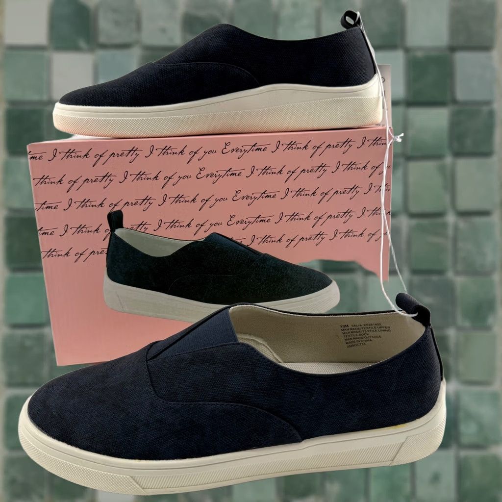 Vintage Kensie Salia Slip-On Sneaker Navy Textile Casual Walking Womens Shoes Blue Flat Footwear Modern Lightweight Comfort Size US 10 / IT 40 - 1 Thumbnail