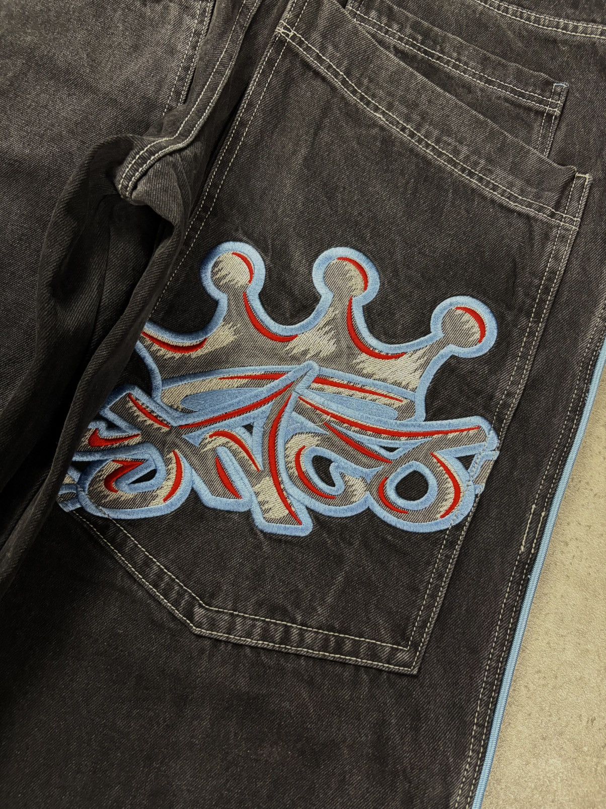 JNCO Vintage JNCO Big Crown Jeans 34x32 Grail Y2K Baggy Jeans Size US 34 / EU 50 - 2 Thumbnail