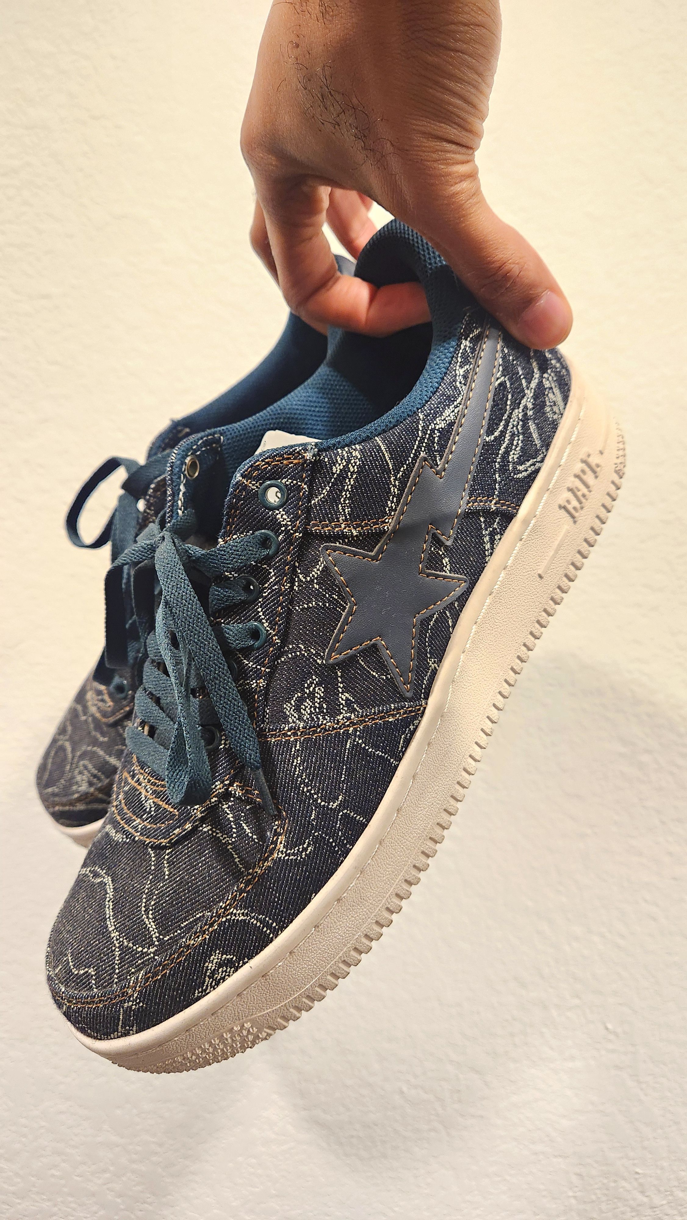 Bape OG Denim Bapestas Size US 10 / EU 43 - 1 Thumbnail