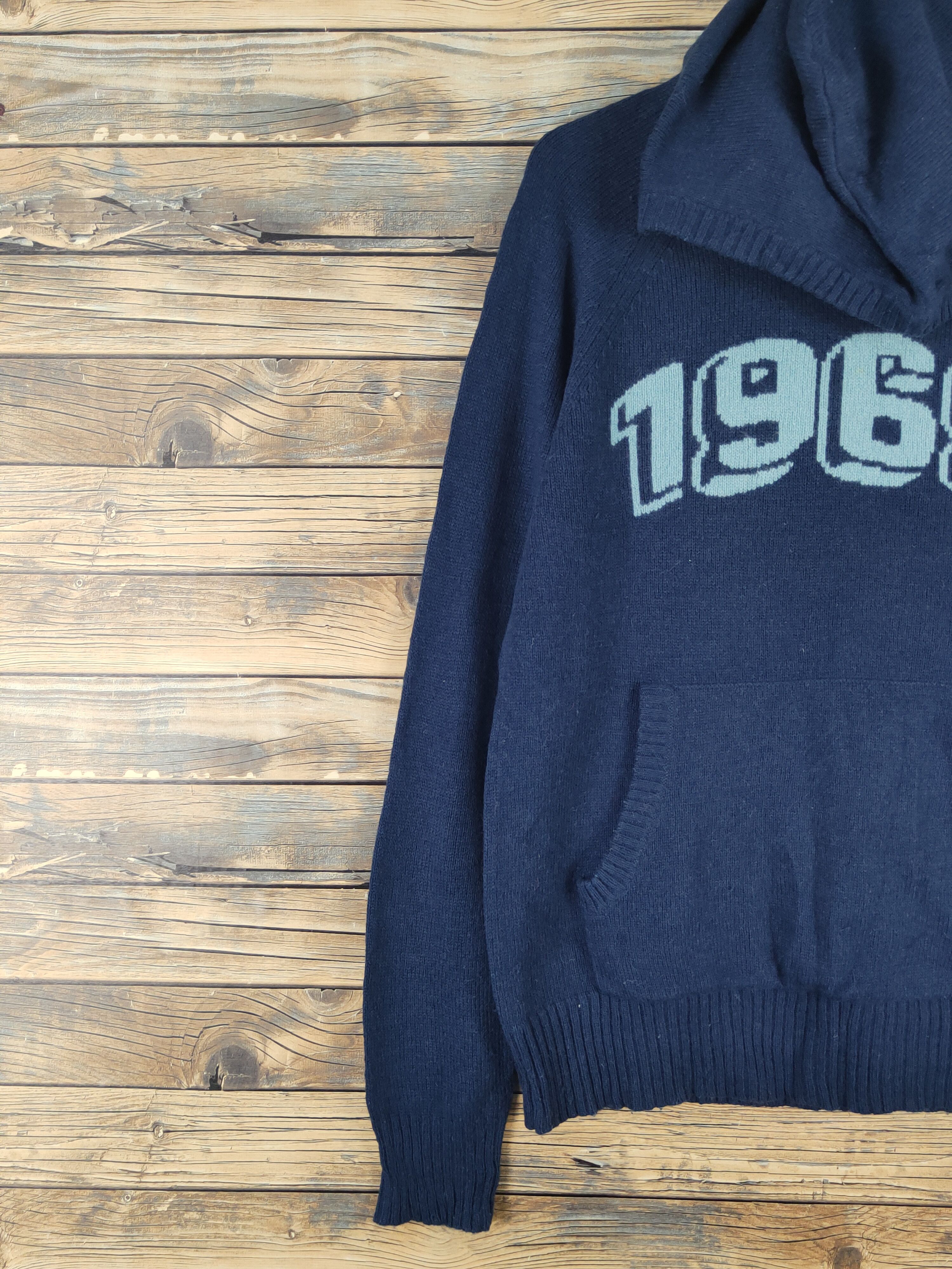 Gap Gap lambwool Navy 1969 Hoodie Knitwear Sweatshirts #W1661 Size US S / EU 44-46 / 1 - 3 Thumbnail