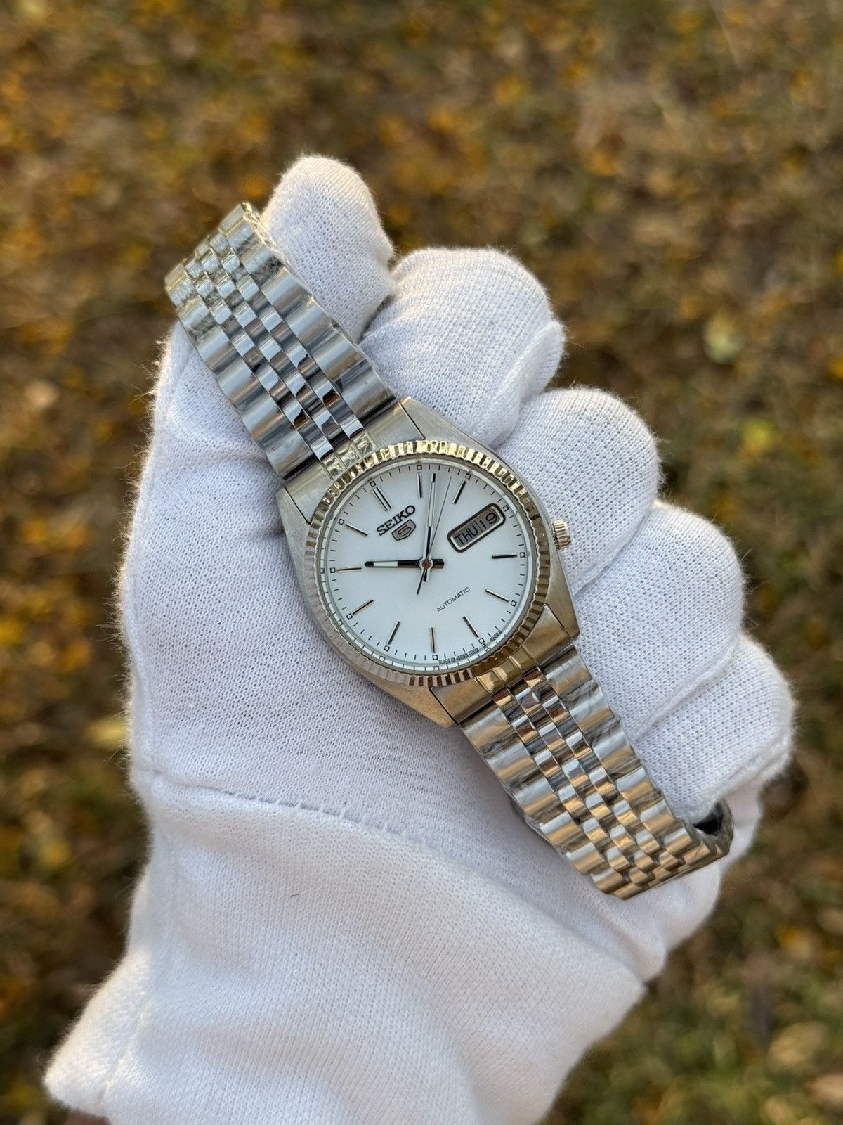 Seiko seiko 5 Crisp White SNXJ automatic 7009-3110 Japan Made Size 36 - 11 Thumbnail