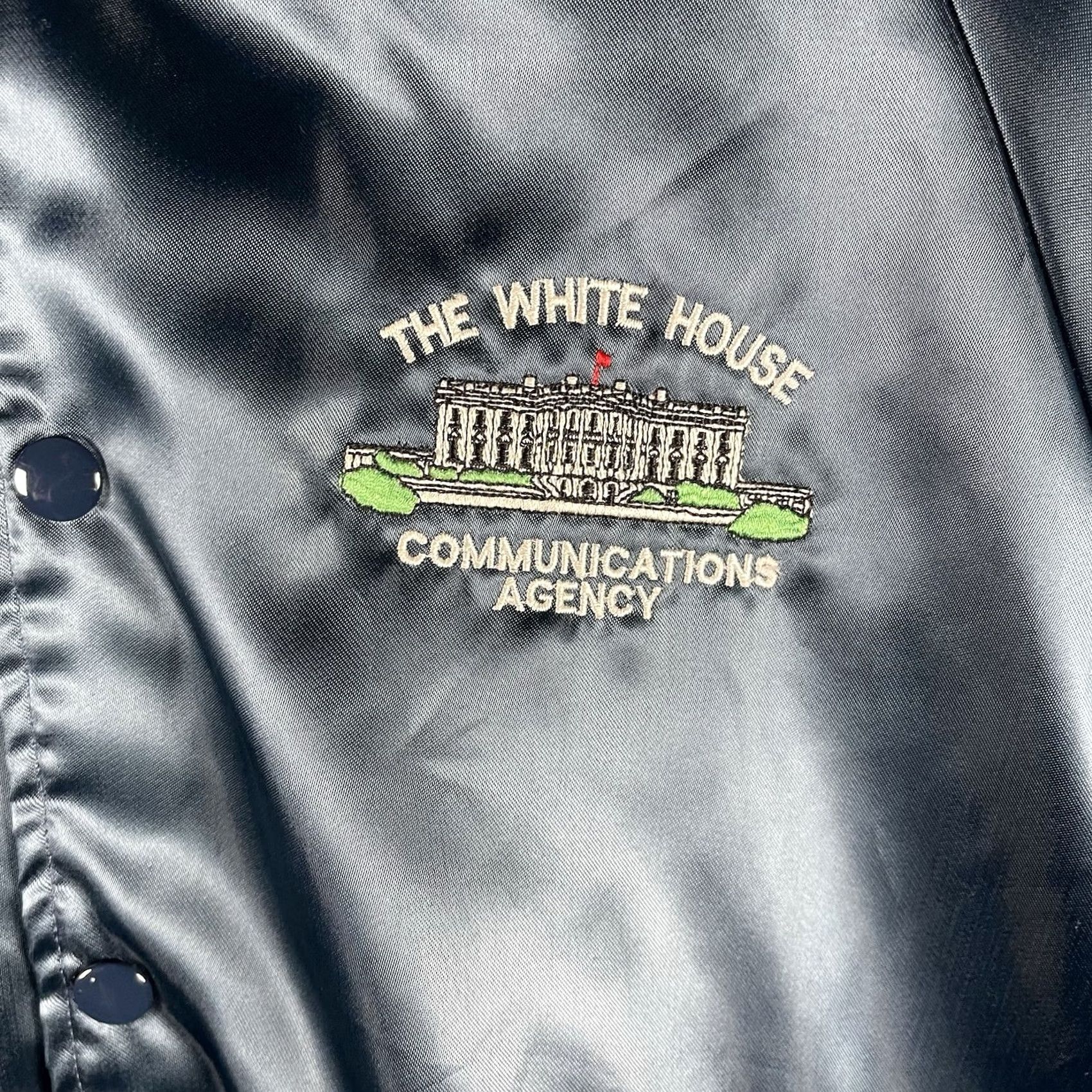 Vintage Vintage Bridgeport Satin Bomber Jacket M White House Communications Agency Midnight Blue USA Size US M / EU 48-50 / 2 - 3 Thumbnail