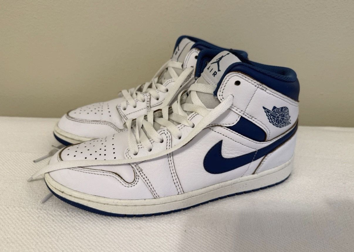 Nike 8.5 Air Jordan Retro 1 Mid white industrial blue Size US 8.5 / EU 41-42 - 9 Thumbnail