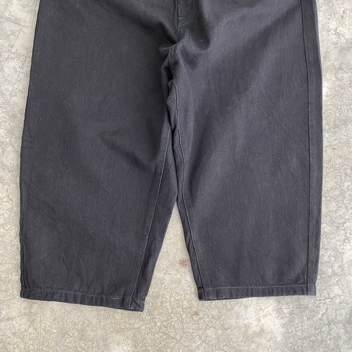 KIDILL KIDILL KL132 Black Drop Crotch Wide Cropped Denim Jeans Size US 30 / EU 46 - 6 Thumbnail