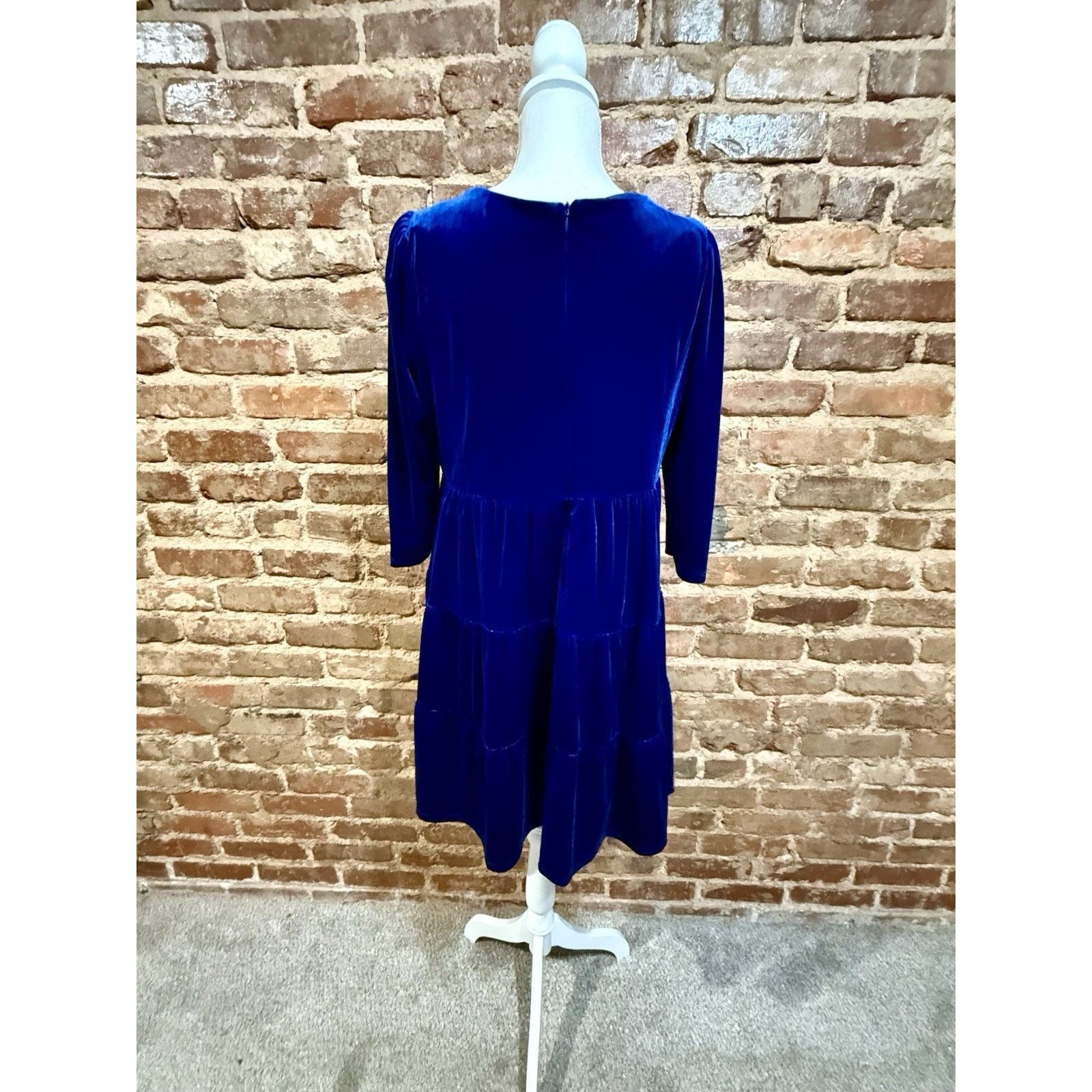 Other Madison Tara Women’s Sz 16 Blue Velvet Y2K Style Dress Size XXL / US 16-18 / IT 52-54 - 3 Thumbnail