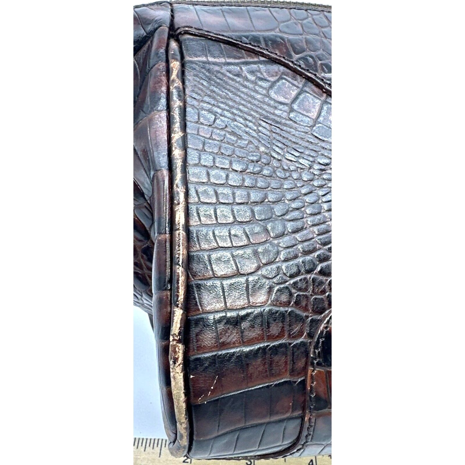 BRAHMIN BRAHMIN Handbag Doctors Bag Alligator Crocodile Print Italian Leather Vintage Crocodile Tote Women Bags Mens? No. Size ONE SIZE - 7 Thumbnail