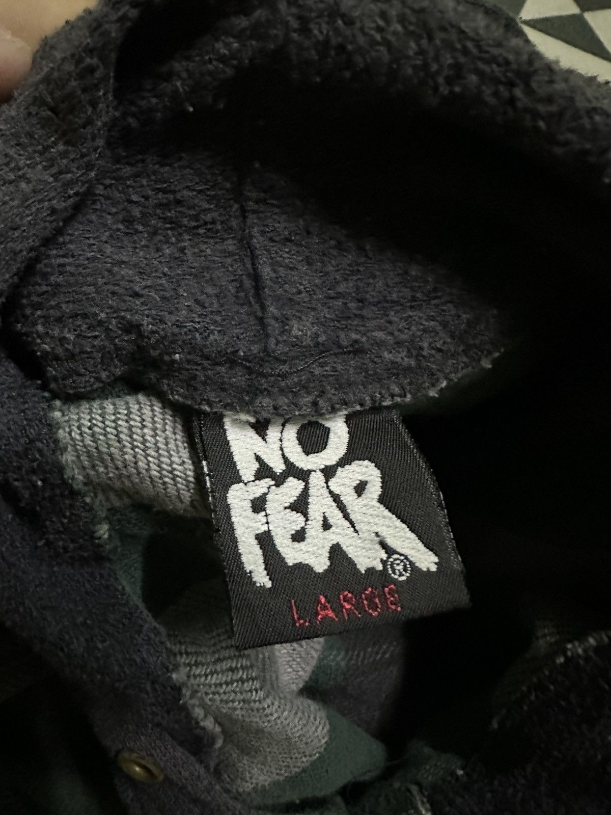 No Fear vintage Surf Style 90s plaid snap button sleeveless hoodie Size US L / EU 52-54 / 3 - 6 Thumbnail