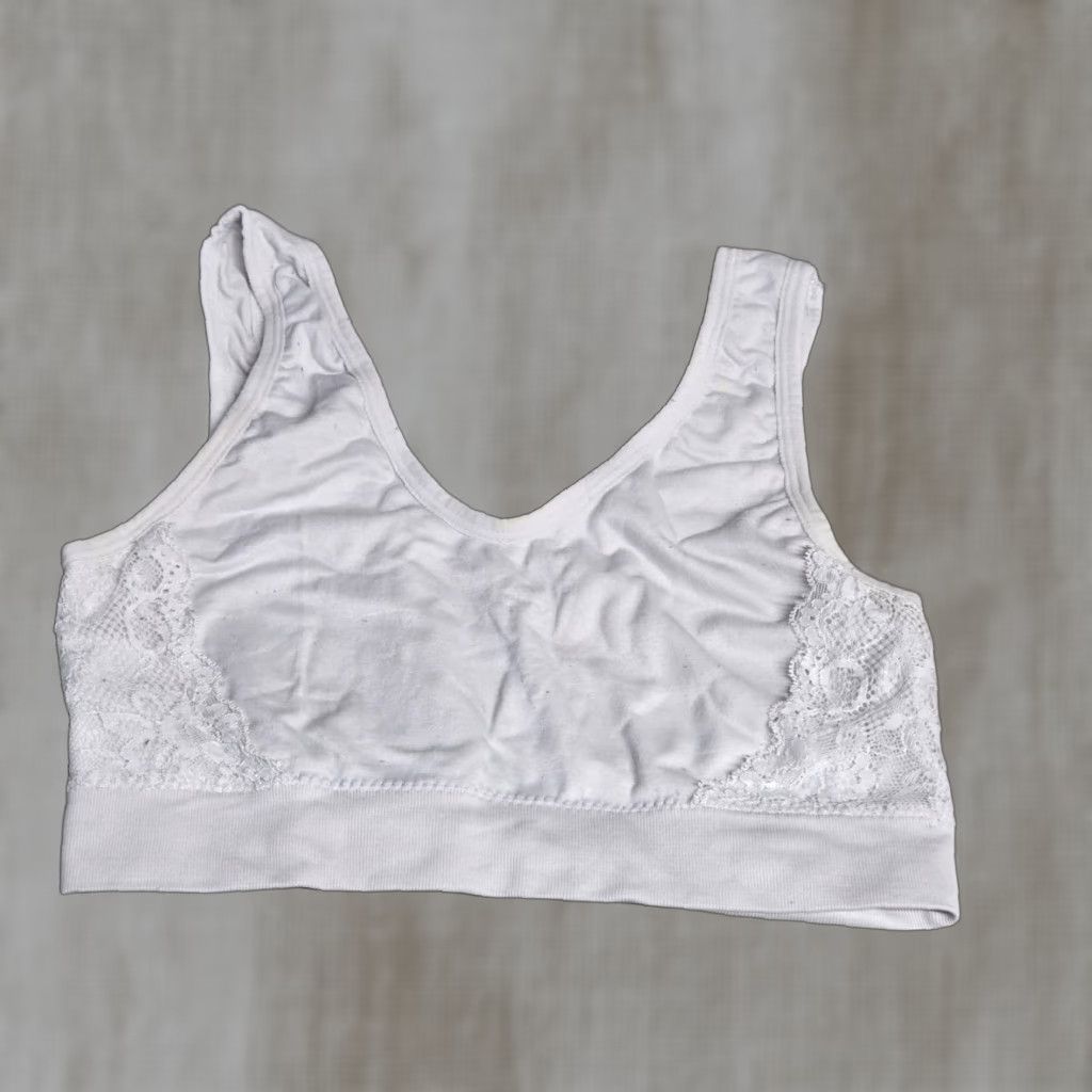 Laura Ashley Laura Ashley Comfort Bra Set Wireless Racerback Adult Medium White Solid Classic Womens Size ONE SIZE - 1 Thumbnail