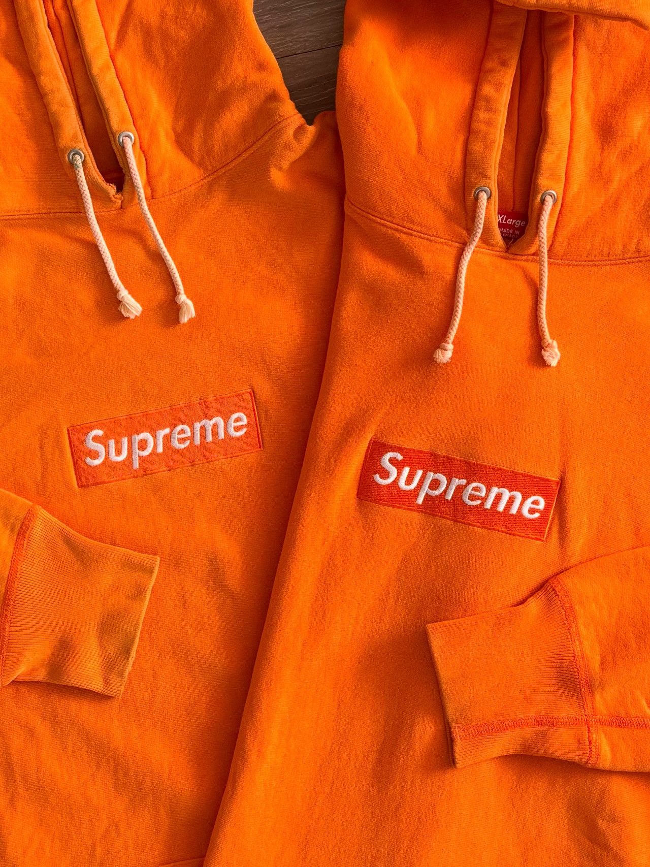 Supreme Orange Box Logo Hoodie 1999