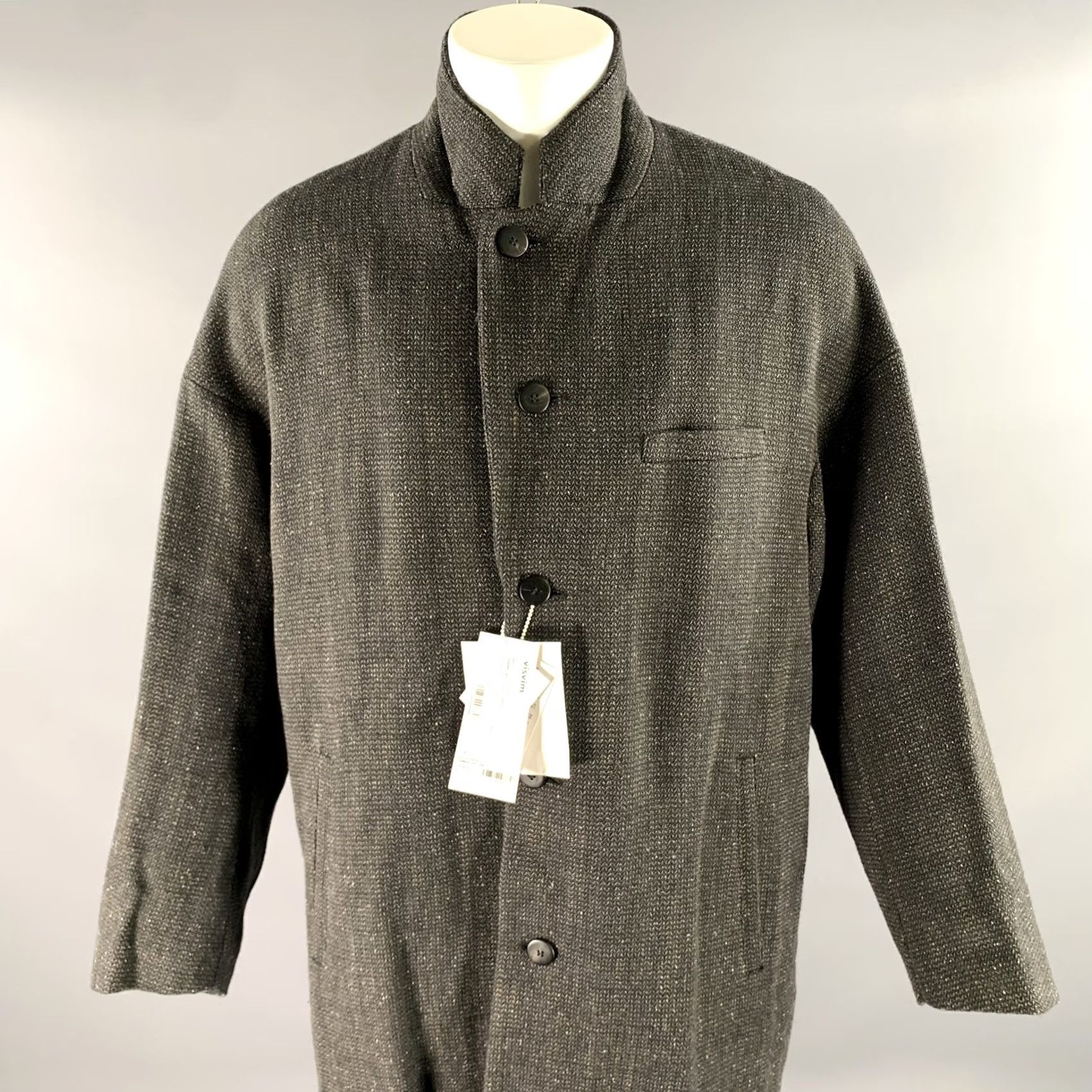 Visvim VISVIM Coat Tweed Wool Linen Silk Black Brown Notch Lapel Size M Mens Size US M / EU 48-50 / 2 - 3 Thumbnail