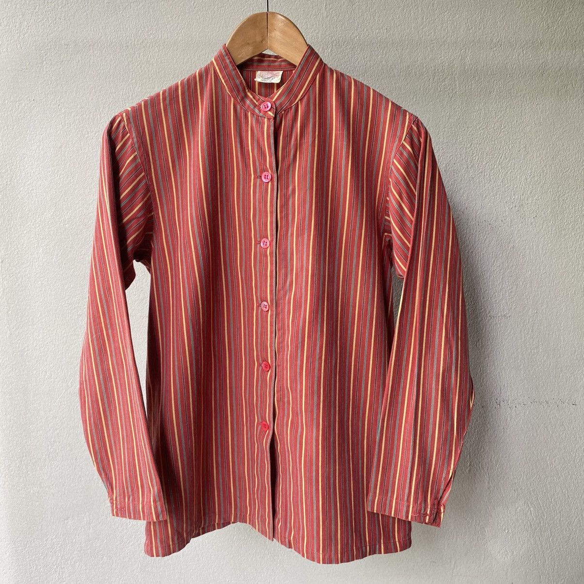 Kenzo Kenzo Vivid Red Stripe Mandarin Blouse Size M / US 6-8 / IT 42-44 - 1 Thumbnail