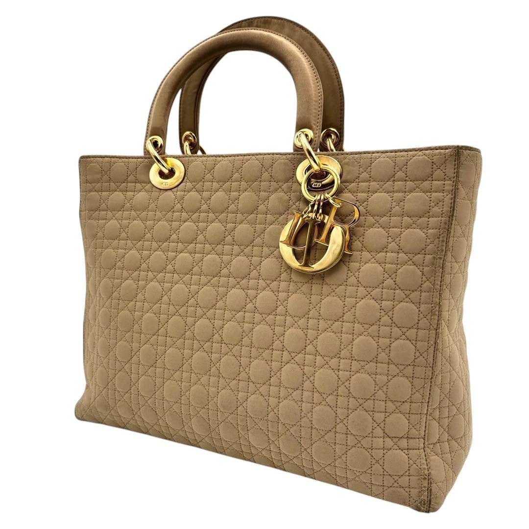 Dior Dior - Lady Dior Handbag Beige Quilted Gold Charm Vintage Size ONE SIZE - 2 Thumbnail
