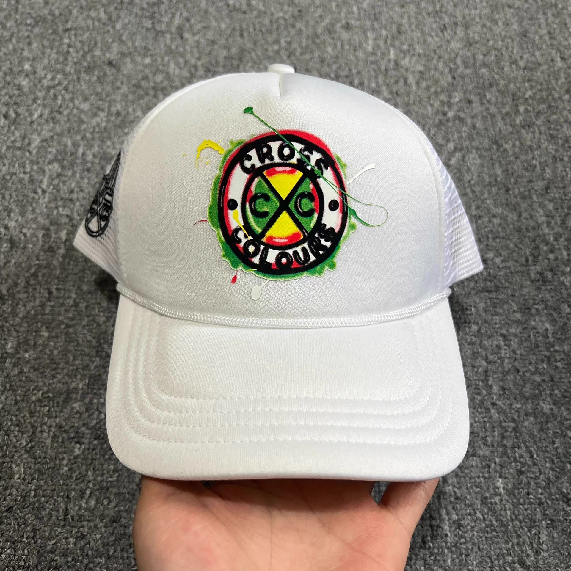 Cross Colours Cross Colours curvedbrimmeshtruckerbaseball cap sun hat Q7 Size ONE SIZE - 1 Thumbnail