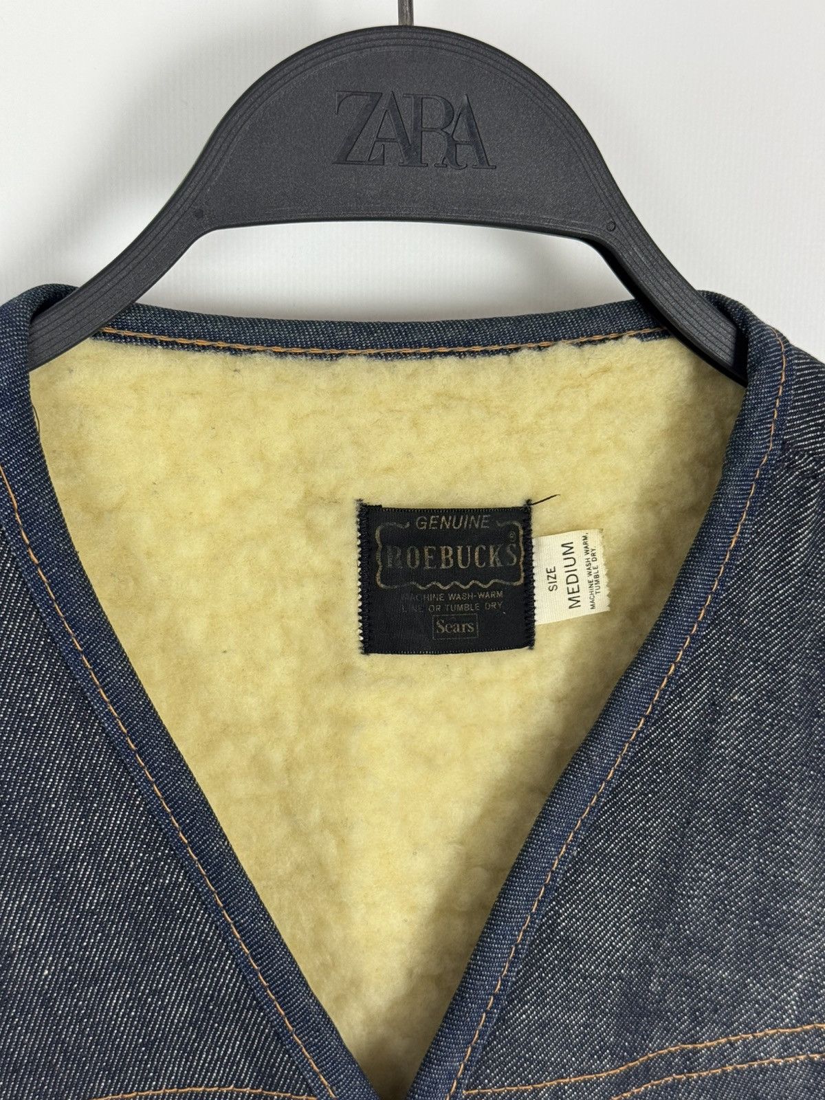 Vintage 80-90’s Vintage Roebucks Sears Denim Sherpa Vest Jacket Size US M / EU 48-50 / 2 - 4 Thumbnail