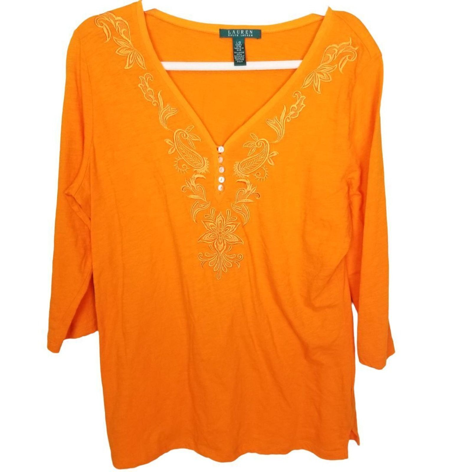 Lauren Ralph Lauren Lauren Ralph Lauren Womens Embroidered Tunic Size L Resort Size L / US 10 / IT 46 - 1 Thumbnail