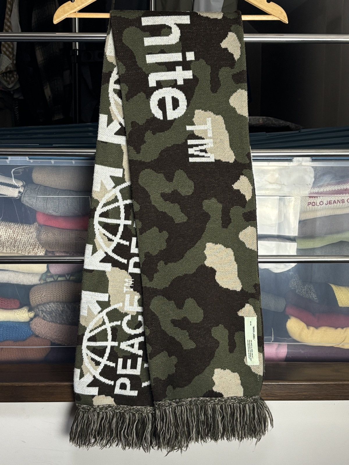 Off-White Off-White Peace Camo Camouflage Scarf Virgil Abloh Rare Size ONE SIZE - 2 Thumbnail