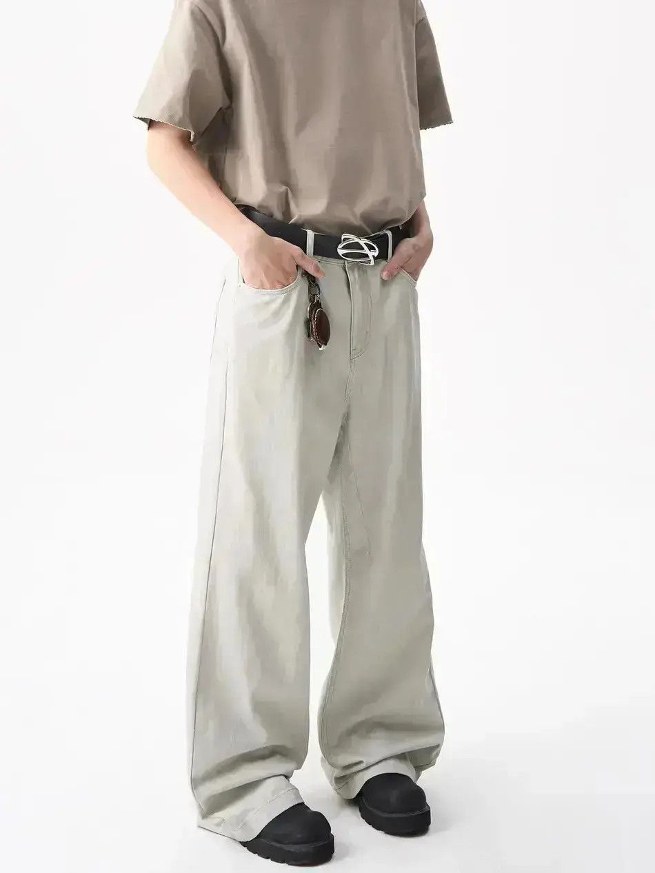 Japanese Brand Solid color straight leg wide leg jeans Size US 32 / EU 48 - 1 Thumbnail