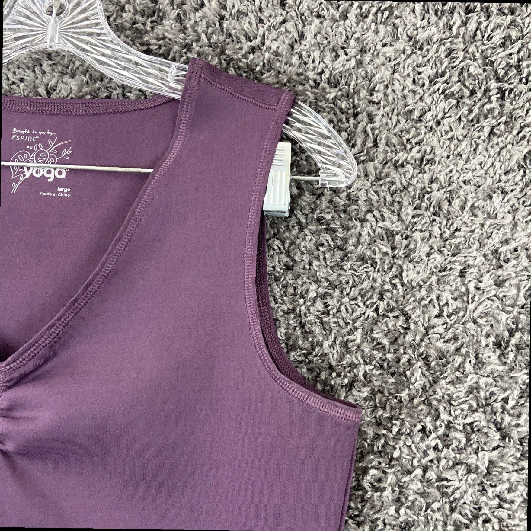 Vintage Aspire Women's Athletic Tank Top Yoga Activewear Purple Spandex Large Size ONE SIZE - 3 Thumbnail