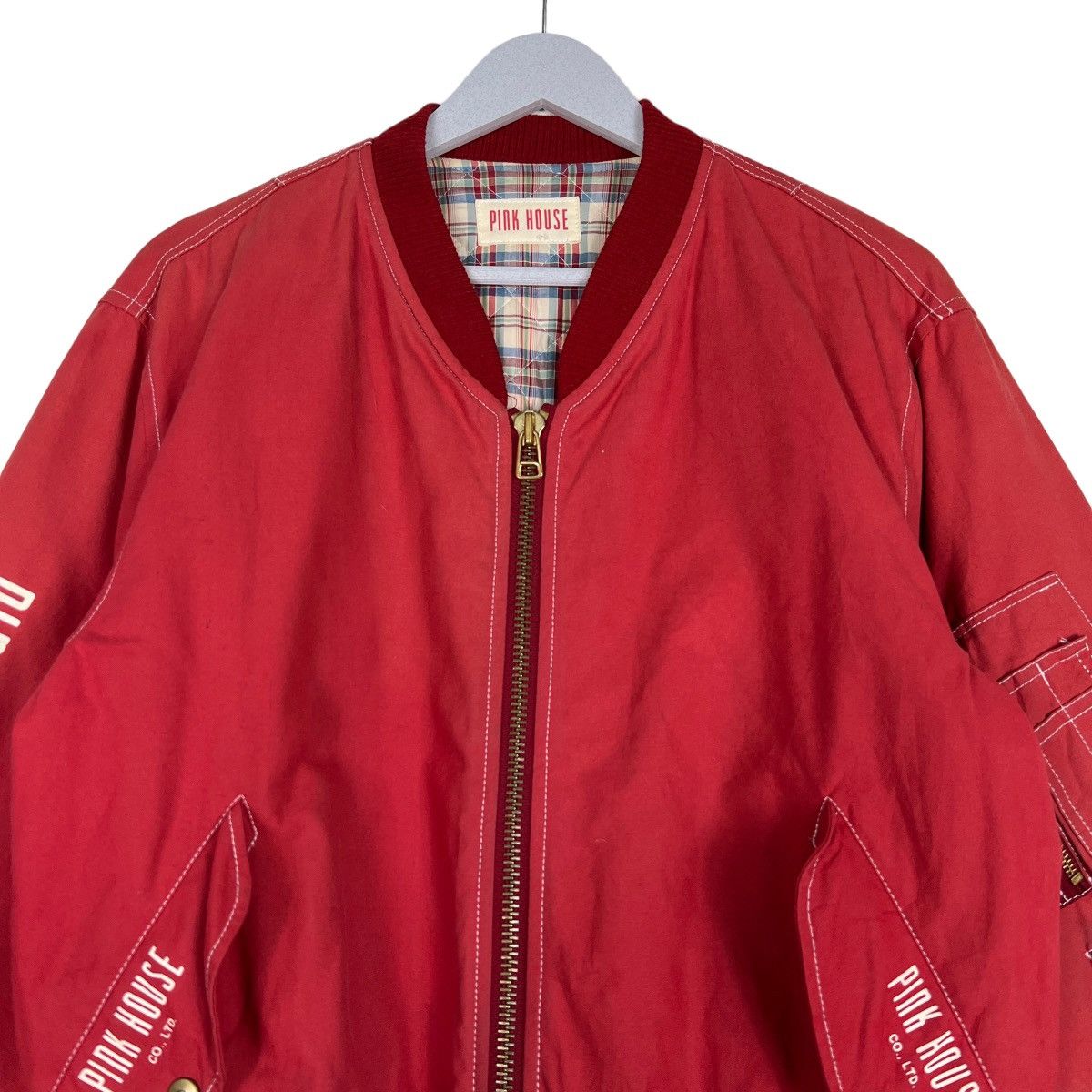 Pink House 🔥 PINK HOUSE CHECK LINING BOMBER JACKET Size US M / EU 48-50 / 2 - 3 Thumbnail