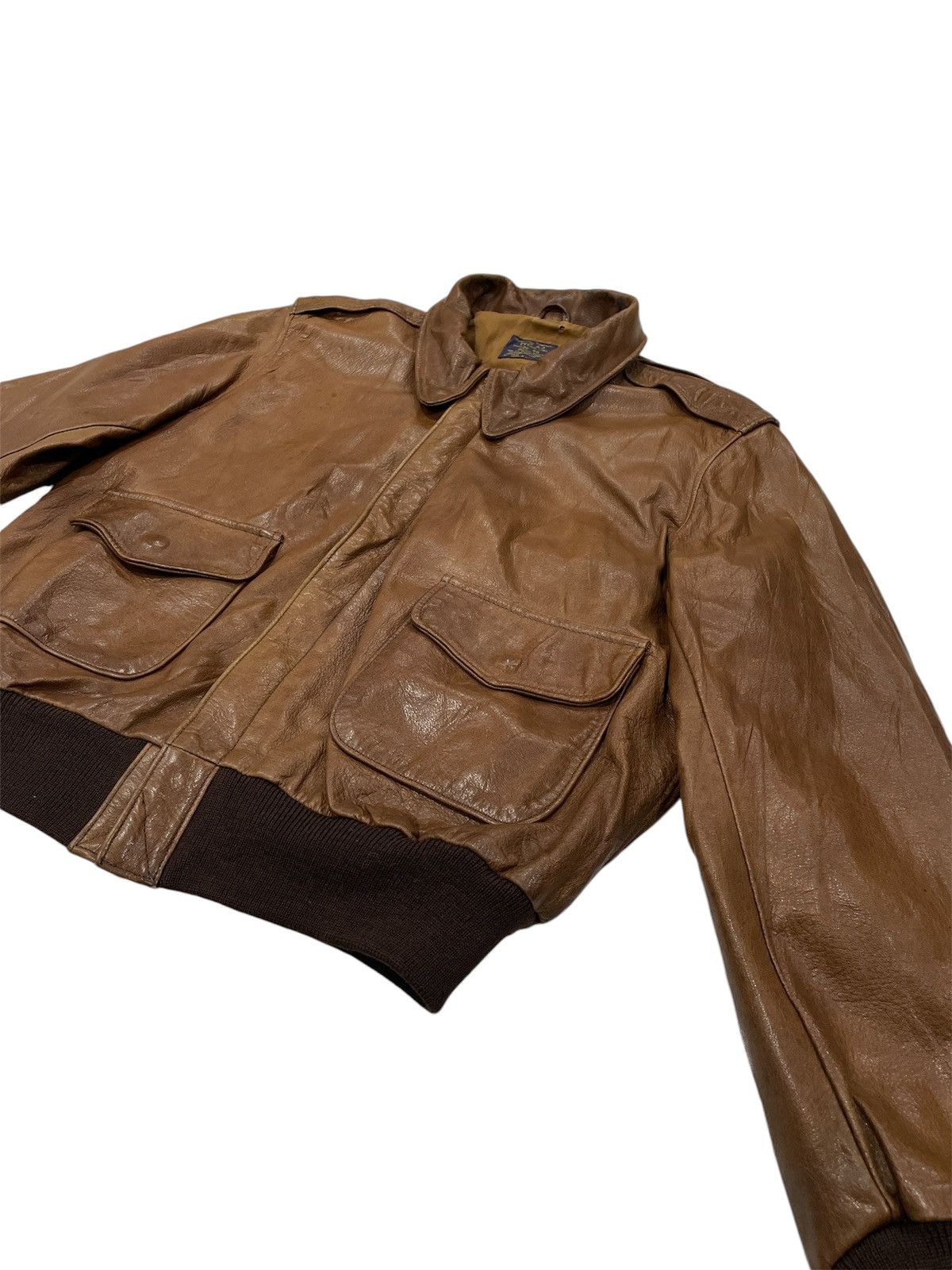 Leather 🔥VTG TYPE A-2 AVIATION LEATHER JACKET Size US M / EU 48-50 / 2 - 4 Thumbnail