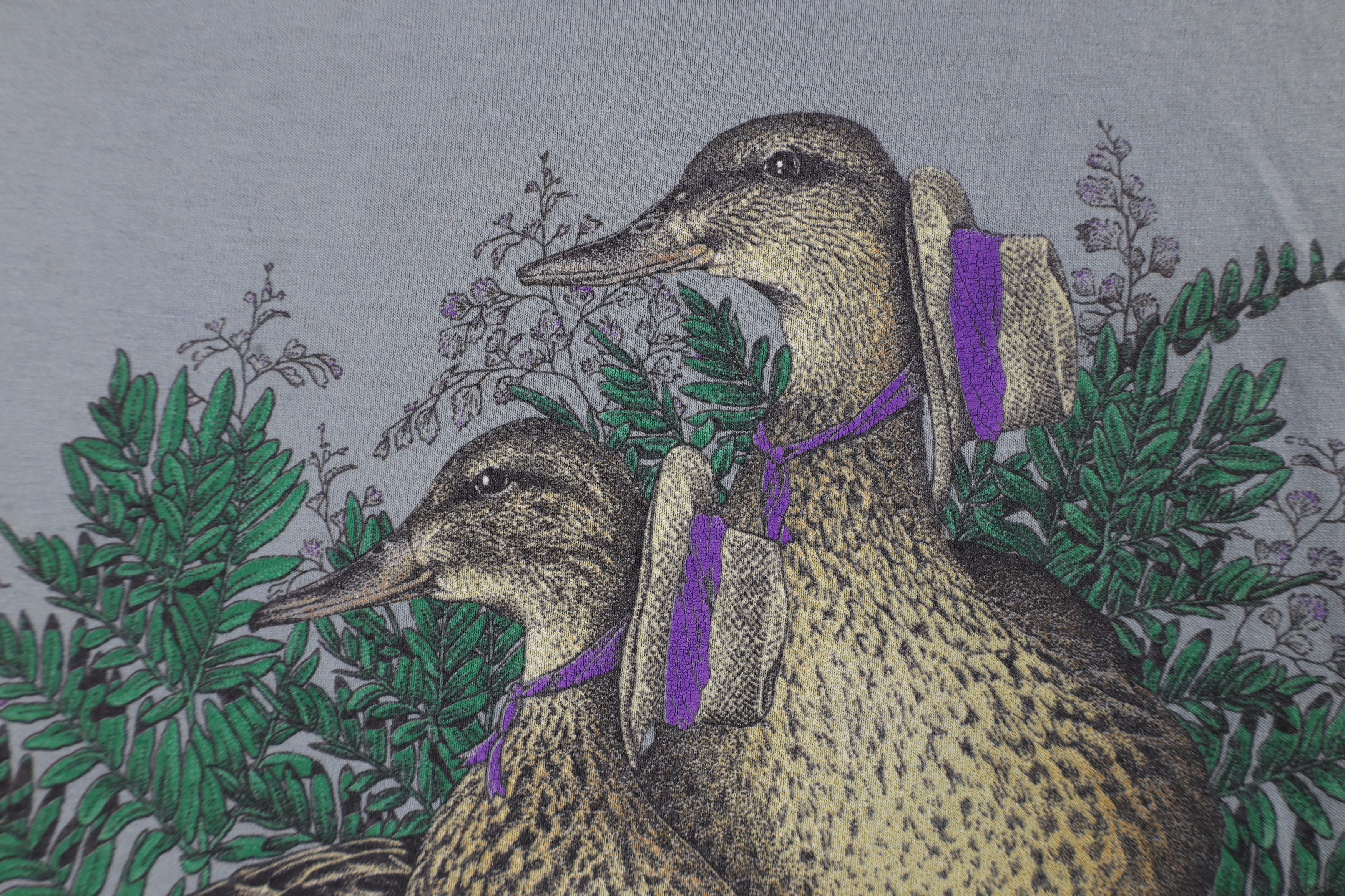 Vintage Vintage 90s Streetwear Nature Duck Garden T-Shirt Steel Blue Size XL / US 12-14 / IT 48-50 - 5 Thumbnail