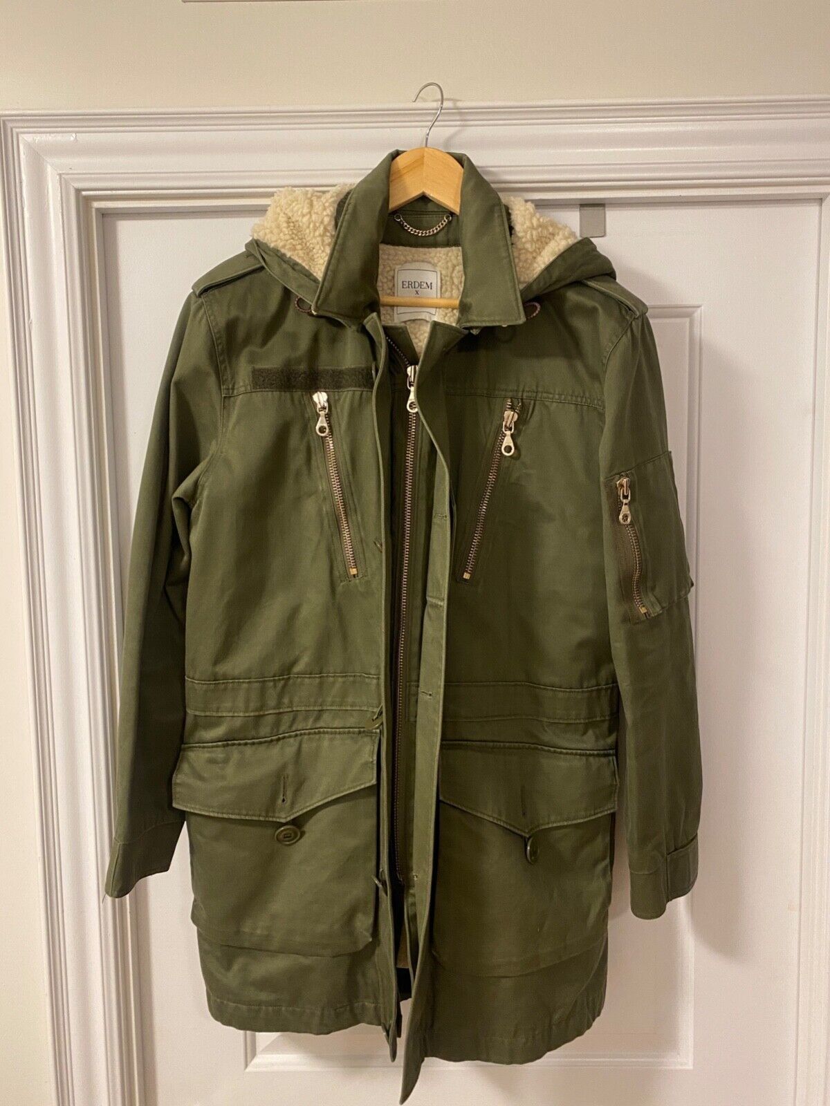 Erdem ERDEM H&M Men Pile Lined Cotton Parka Khaki Green Coat Size US M / EU 48-50 / 2 - 10 Thumbnail