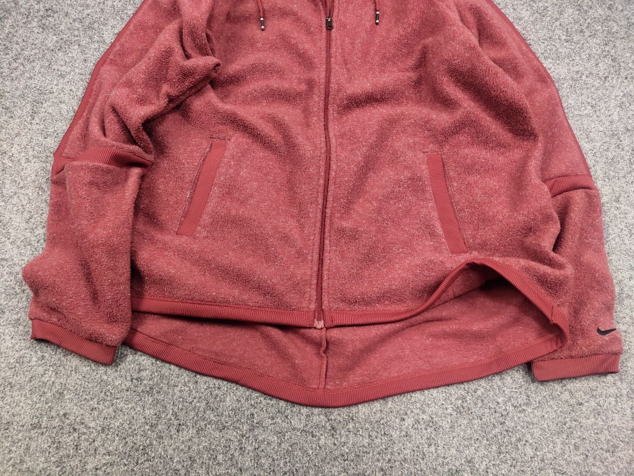 Nike Nike Fleece womens oversized zip-up burgundy Hoodie Size L / US 10 / IT 46 - 9 Thumbnail