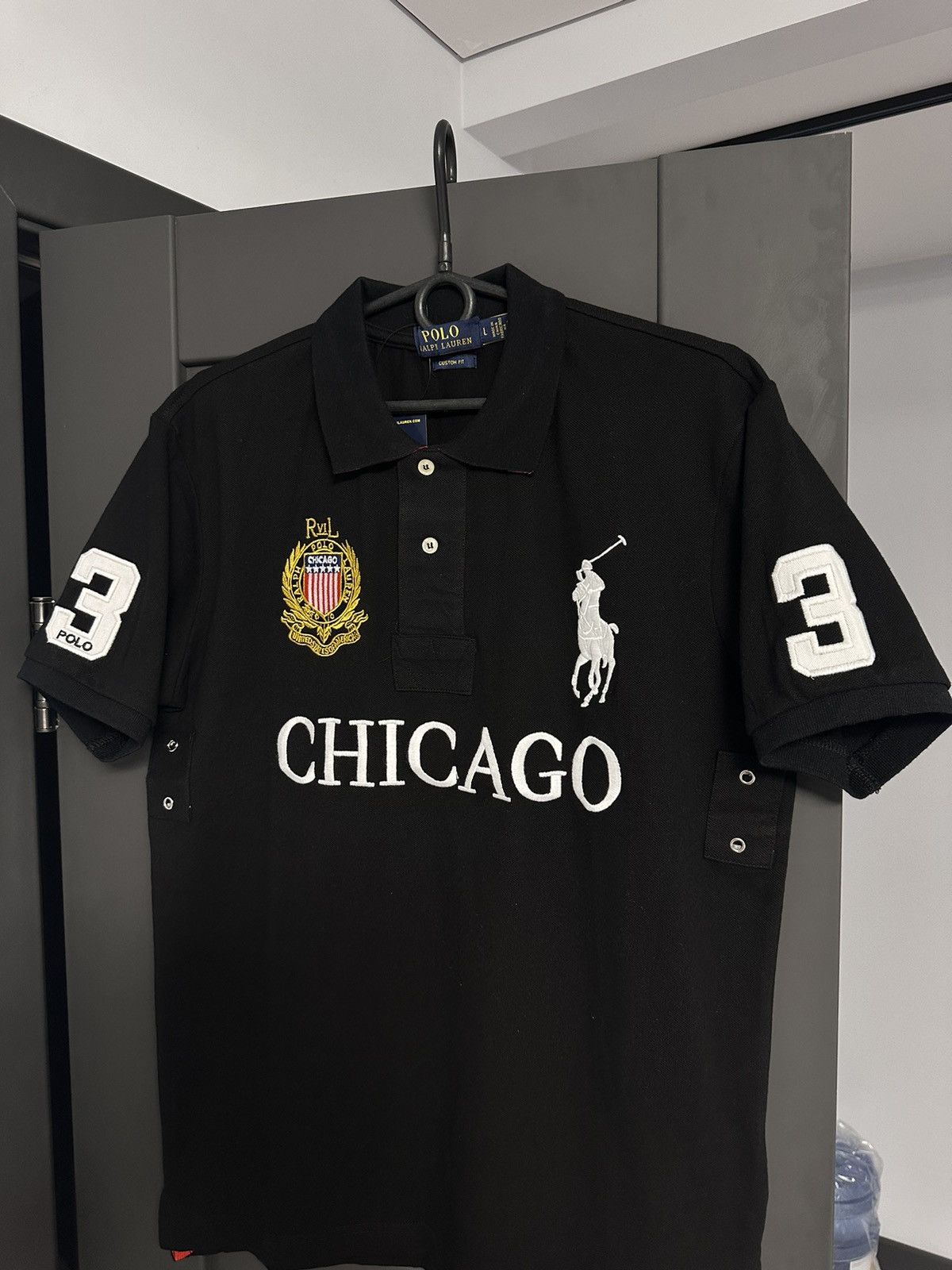 Polo Ralph Lauren Polo Ralph Lauren Chicago black big logo size L | Grailed