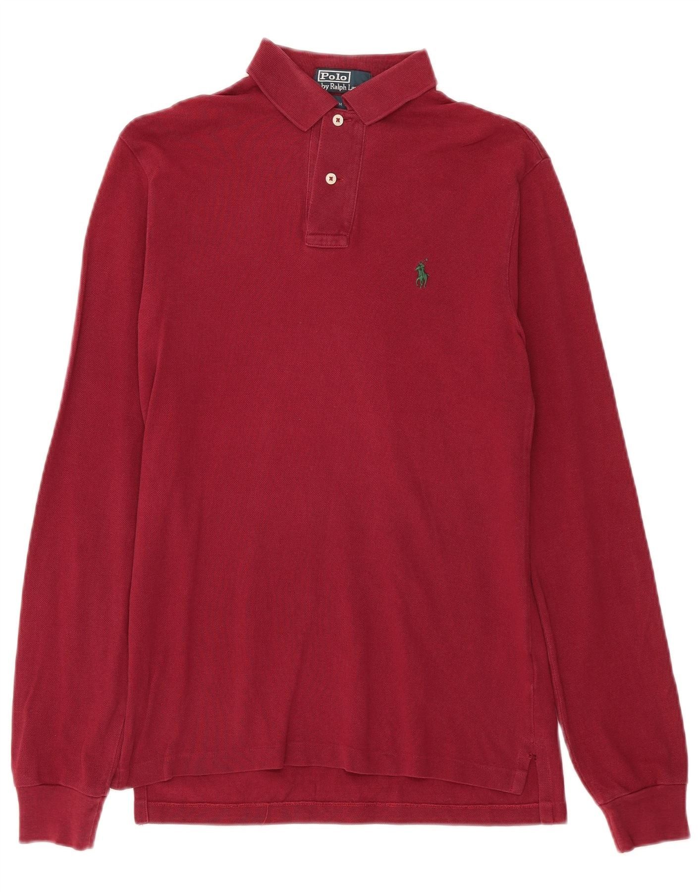 Polo Ralph Lauren Mens Long Sleeve Slim Fit Polo Shirt Small Burgundy Size US S / EU 44-46 / 1 - 1 Thumbnail