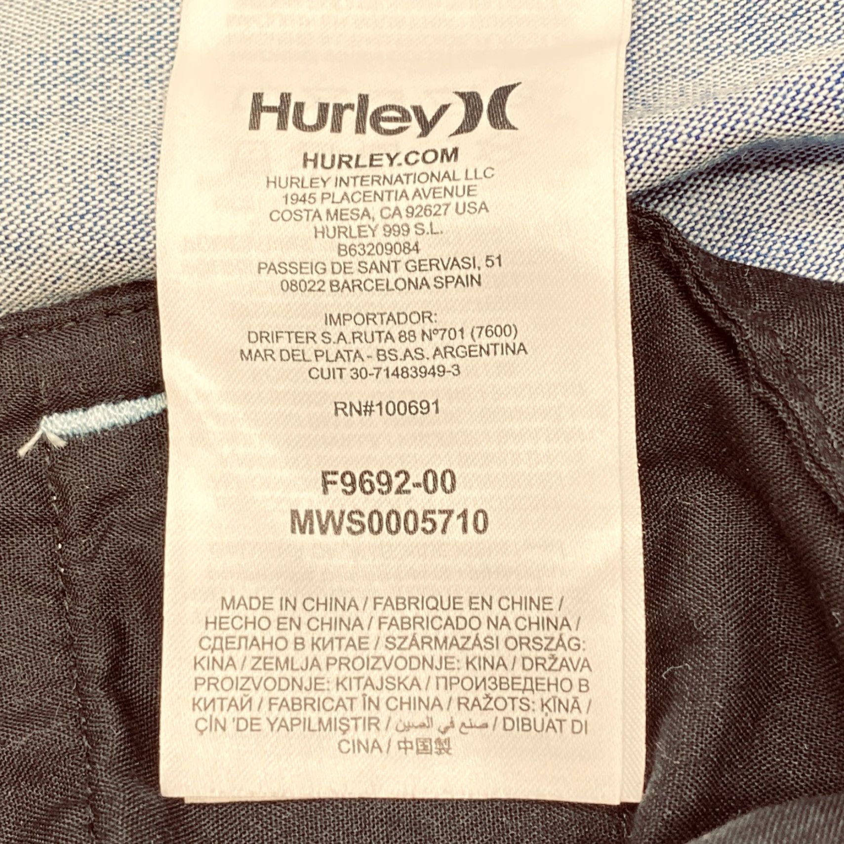 Hurley Hurley Porter Walkshorts Mens 33x9 Blue White Striped Pocket 6659 MWS00005710 Size US 33 - 6 Thumbnail