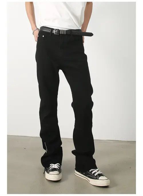 Japanese Brand Pants Men's loose straight raw edge casual flared jeans Size US 32 / EU 48 - 4 Thumbnail