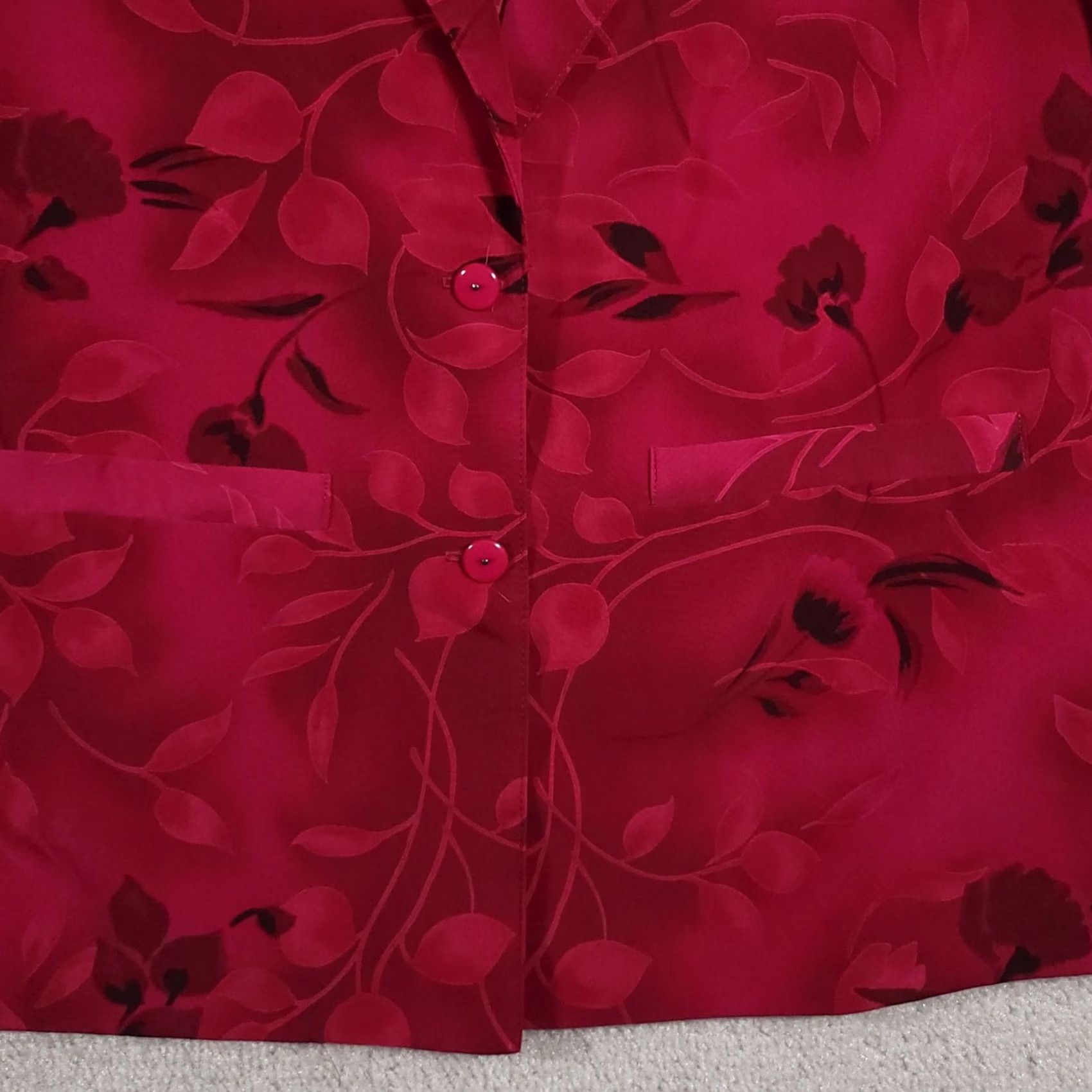 Vintage VINTAGE Ysu Division Of Graff Blazer Womens 8 Floral Satin Jacket Petite Made in USA Red Floral Satin Blazer Women Petite 8 Vintage Mens? Size M / US 6-8 / IT 42-44 - 4 Thumbnail