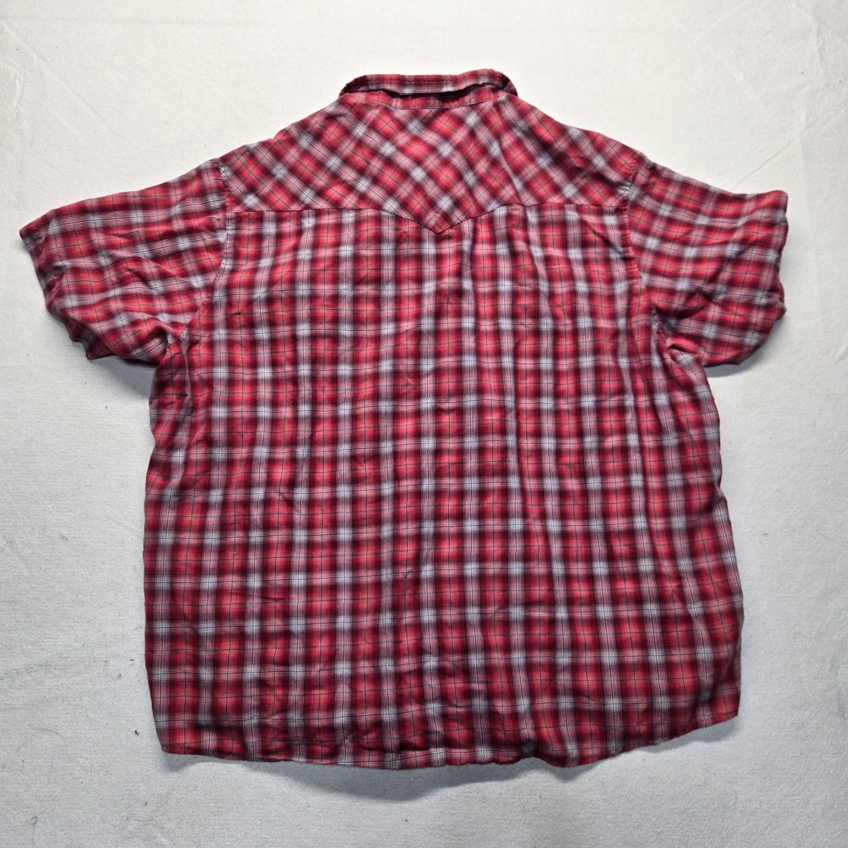 Wrangler VINTAGE Wrangler Men’s Casual Short Sleeve Plaid Button-Down Shirt 3XL Red Cotton Spring Summer Fall Size US XXL / EU 58 / 5 - 7 Thumbnail