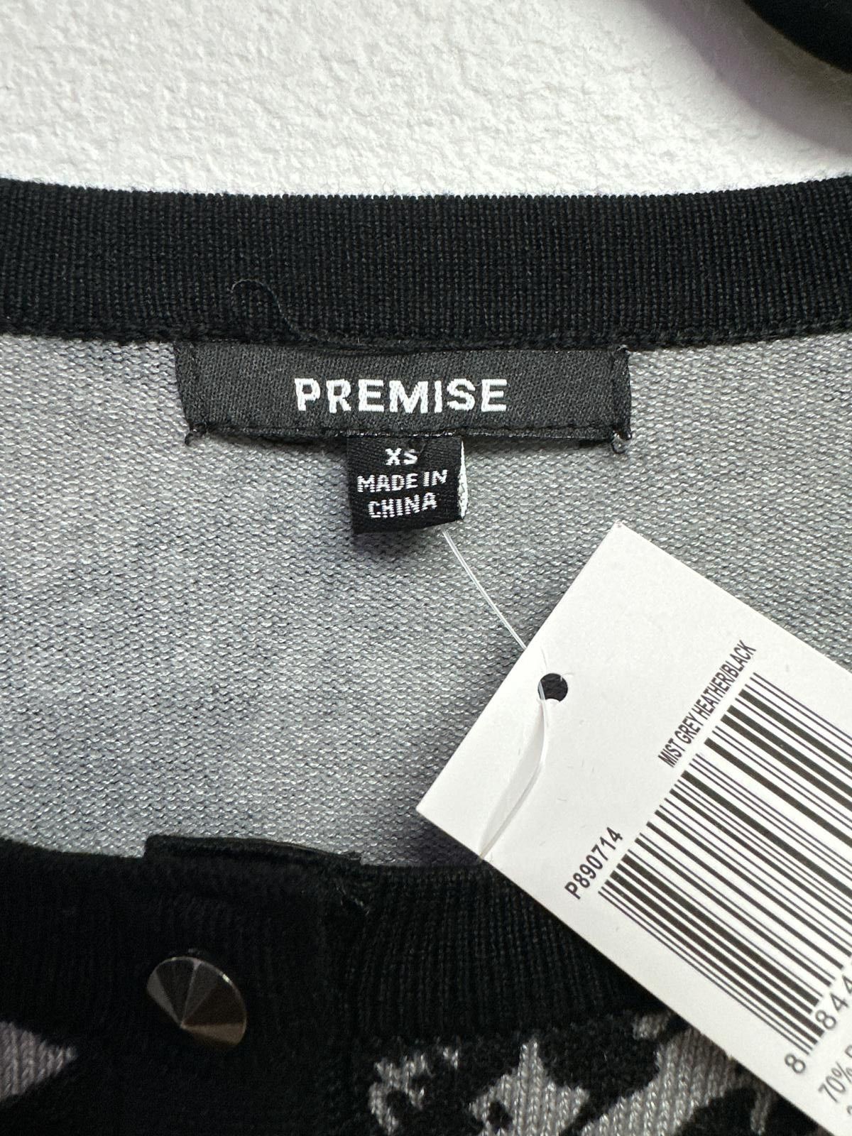 Broken Promises Co. Premise XS Gray Heather Black Button-Up Cardigan Sweater Size XS / US 0-2 / IT 36-38 - 2 Thumbnail