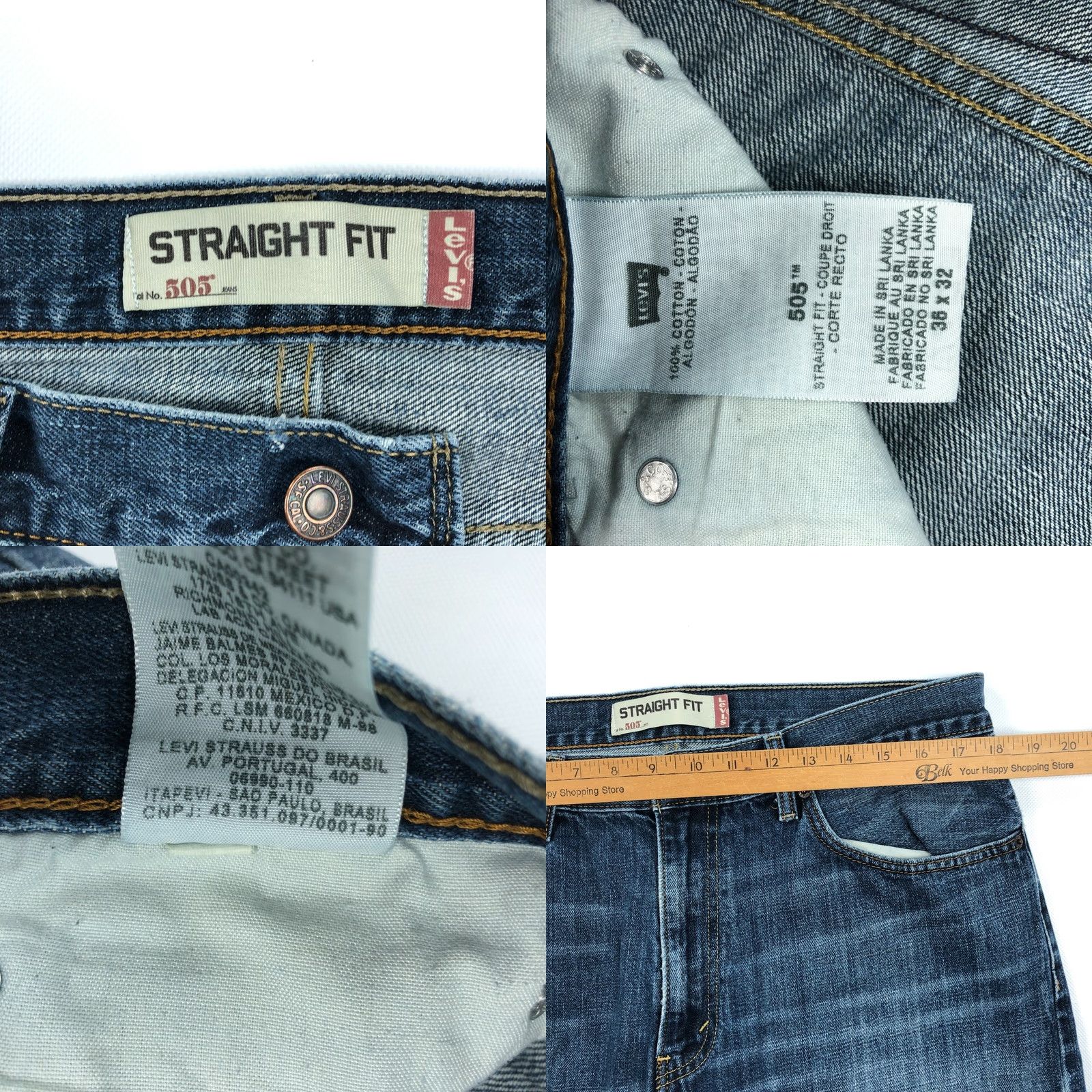 Levi's VINTAGE Levi's Jeans Mens 36x30 Blue 505 Straight Regular Fit Y2K Denim Pants Mens Size US 36 / EU 52 - 8 Thumbnail