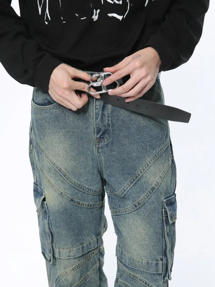 Japanese Brand Retro loose washed casual jeans Size US 32 / EU 48 - 4 Thumbnail