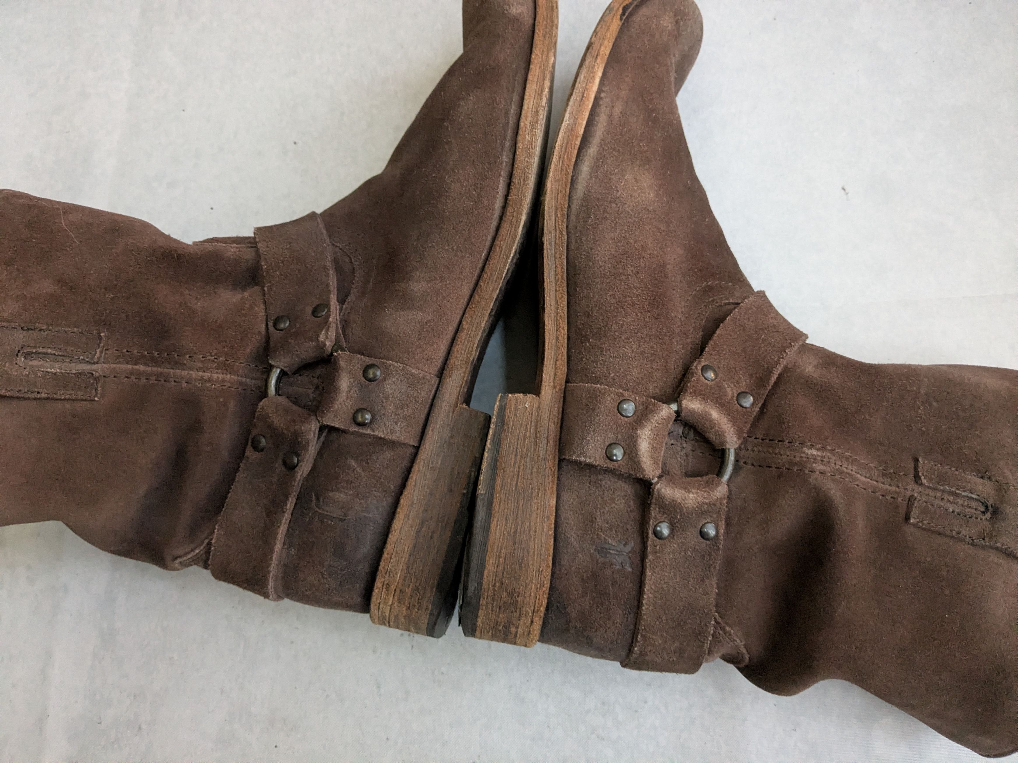 Frye Frye Harness Boots Brown 13 D Suede Leather Buckle Size US 13 / EU 46 - 6 Thumbnail