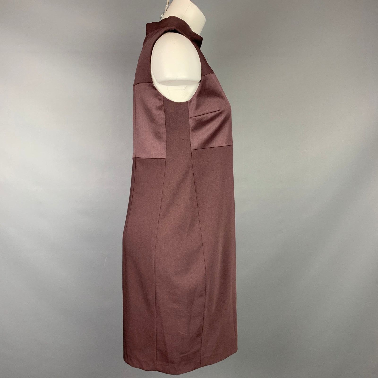 Brunello Cucinelli Size M Eggplant Virgin Wool A-line Sleeveless Dress Size M / US 6-8 / IT 42-44 - 2 Thumbnail