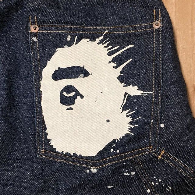 Bape BAPE APE HEAD Painter Denim Pants a bathing ape NIGO ★size L Size US 34 / EU 50 - 3 Thumbnail