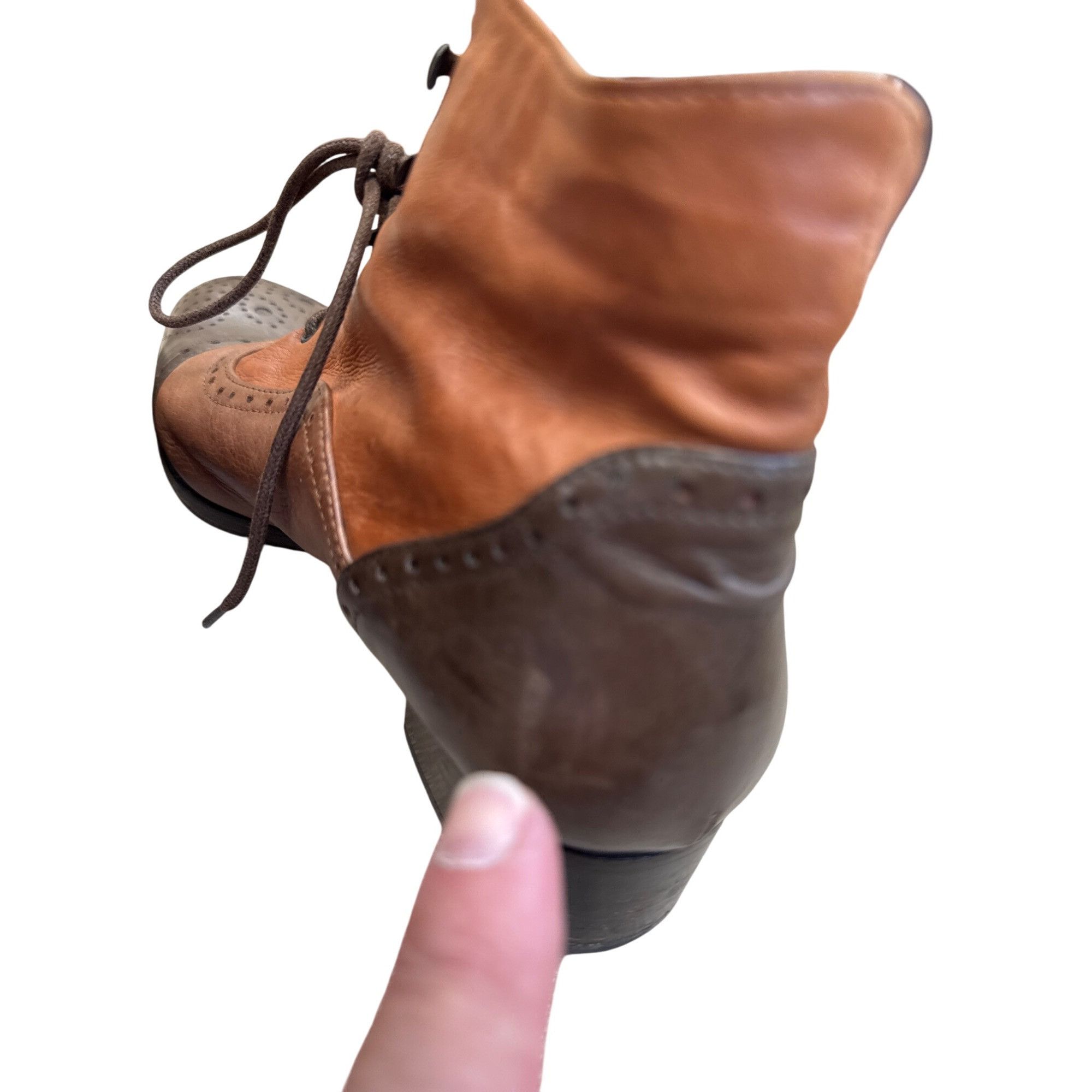 Other Tano Italian Made Womens Brown Leather Lace-Up Ankle Boots S Size US 6.5 / IT 36.5 - 8 Thumbnail