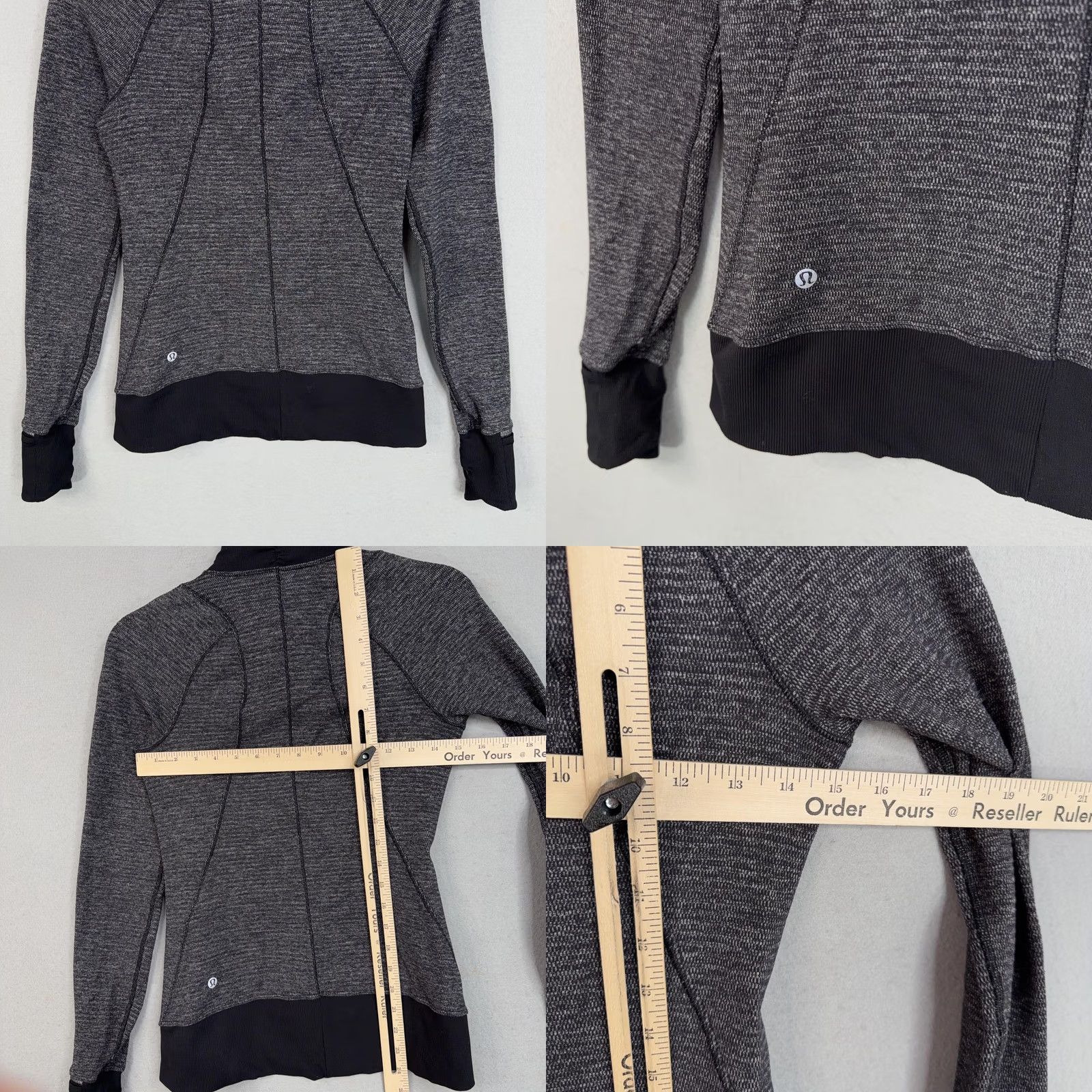 Lululemon Lululemon Pullover 4 Gray Black 1/2 Zip Funnel Neck Running Thumbholes Womens Size S / US 4 / IT 40 - 8 Thumbnail
