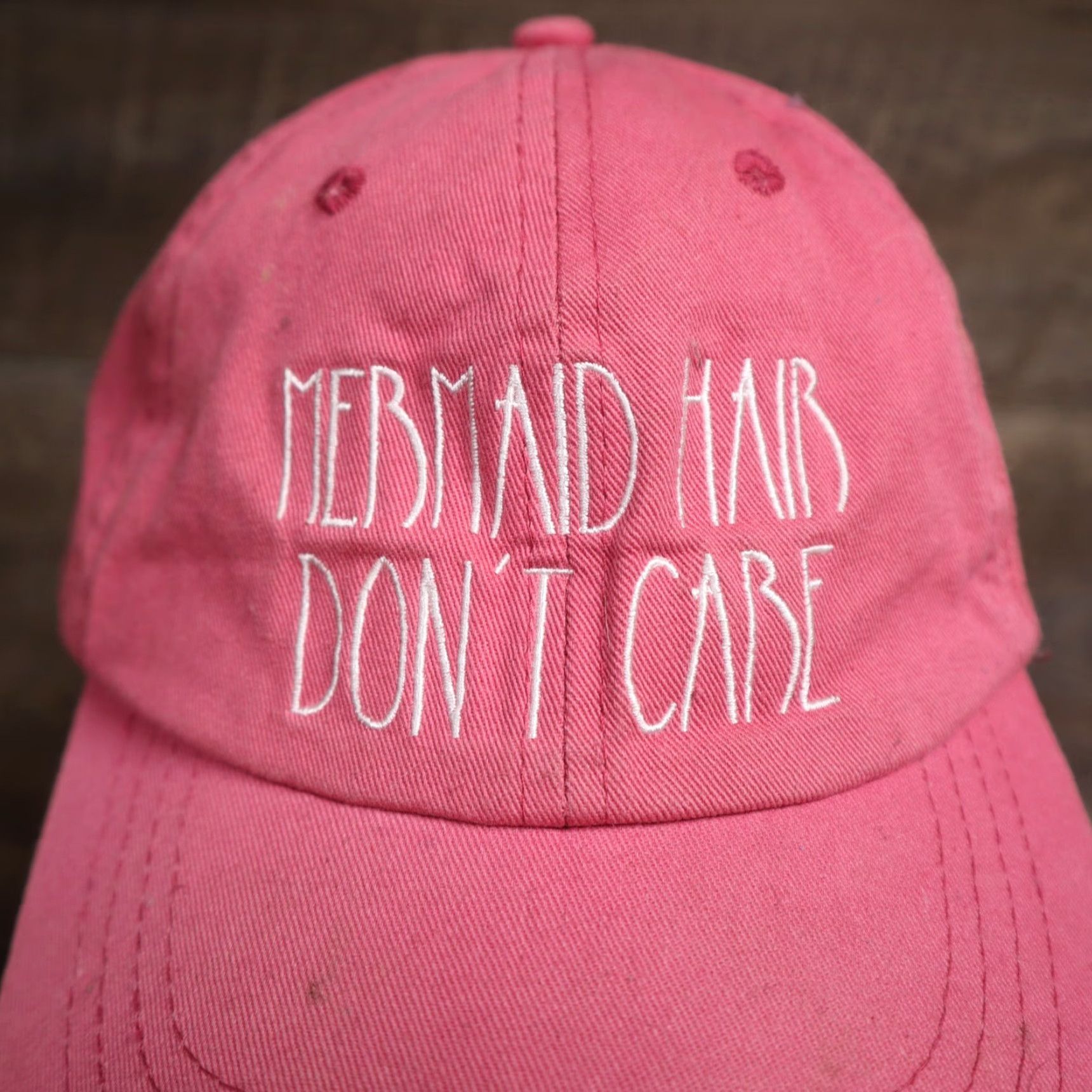 Vintage Mermaid Hat Pink Beach Summer Adjustable Cap Womens Hair Don't Care Mermaid Hat Beach Summer Adjustable Cap Pink Womens Size ONE SIZE - 2 Thumbnail