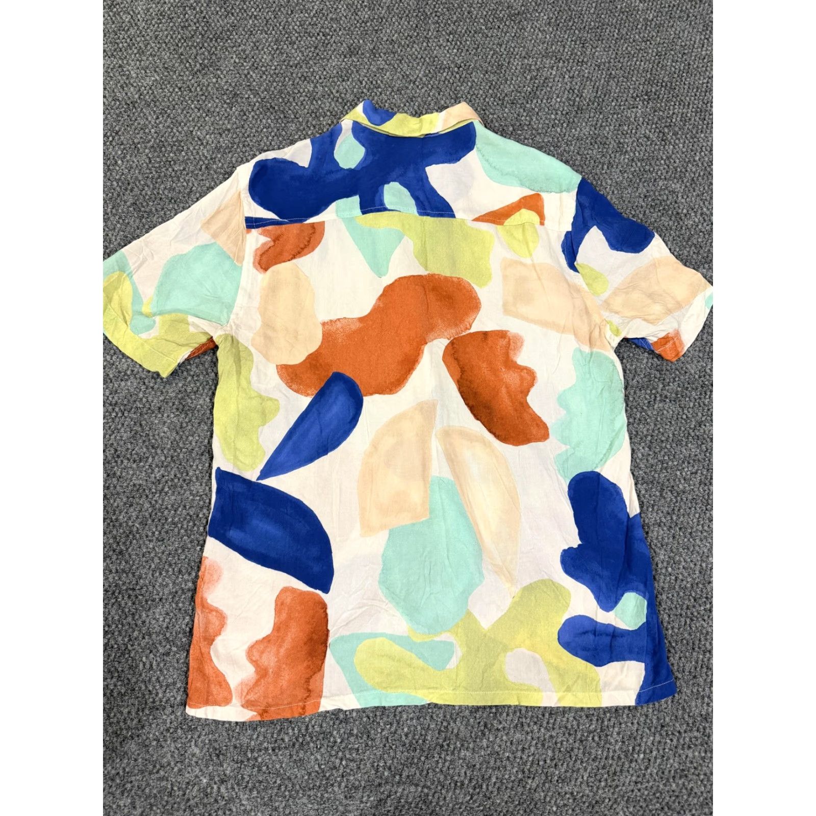 Zara Zara Shirt Mens L Multicolor Abstract Print Short Sleeve Button Up Casual Regular Fit Night? Size US L / EU 52-54 / 3 - 6 Thumbnail