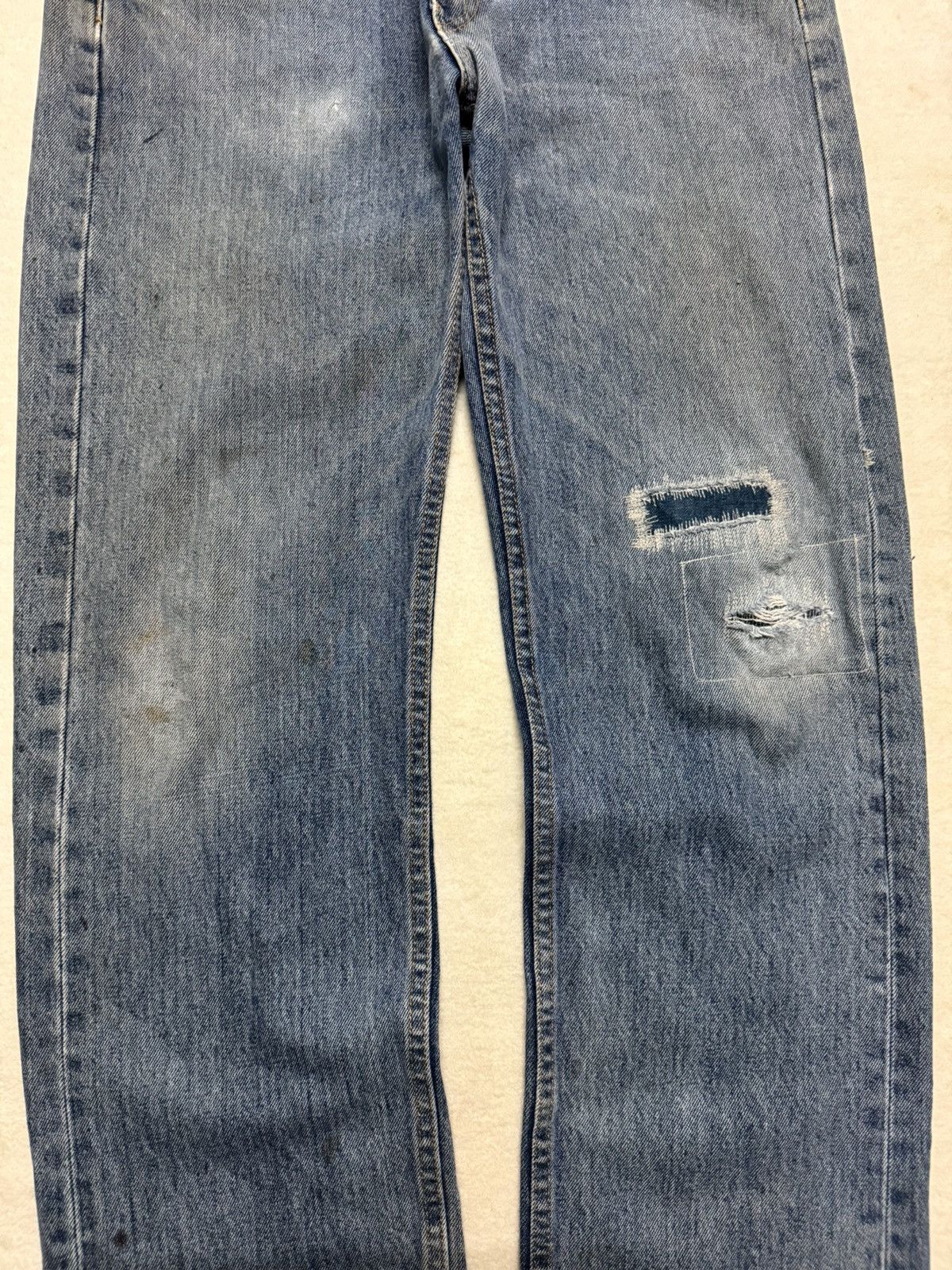 Levi's VINTAGE 2000s LEVI’S PATCHWORK THRASHED BLUE JEANS Size US 35 - 3 Thumbnail