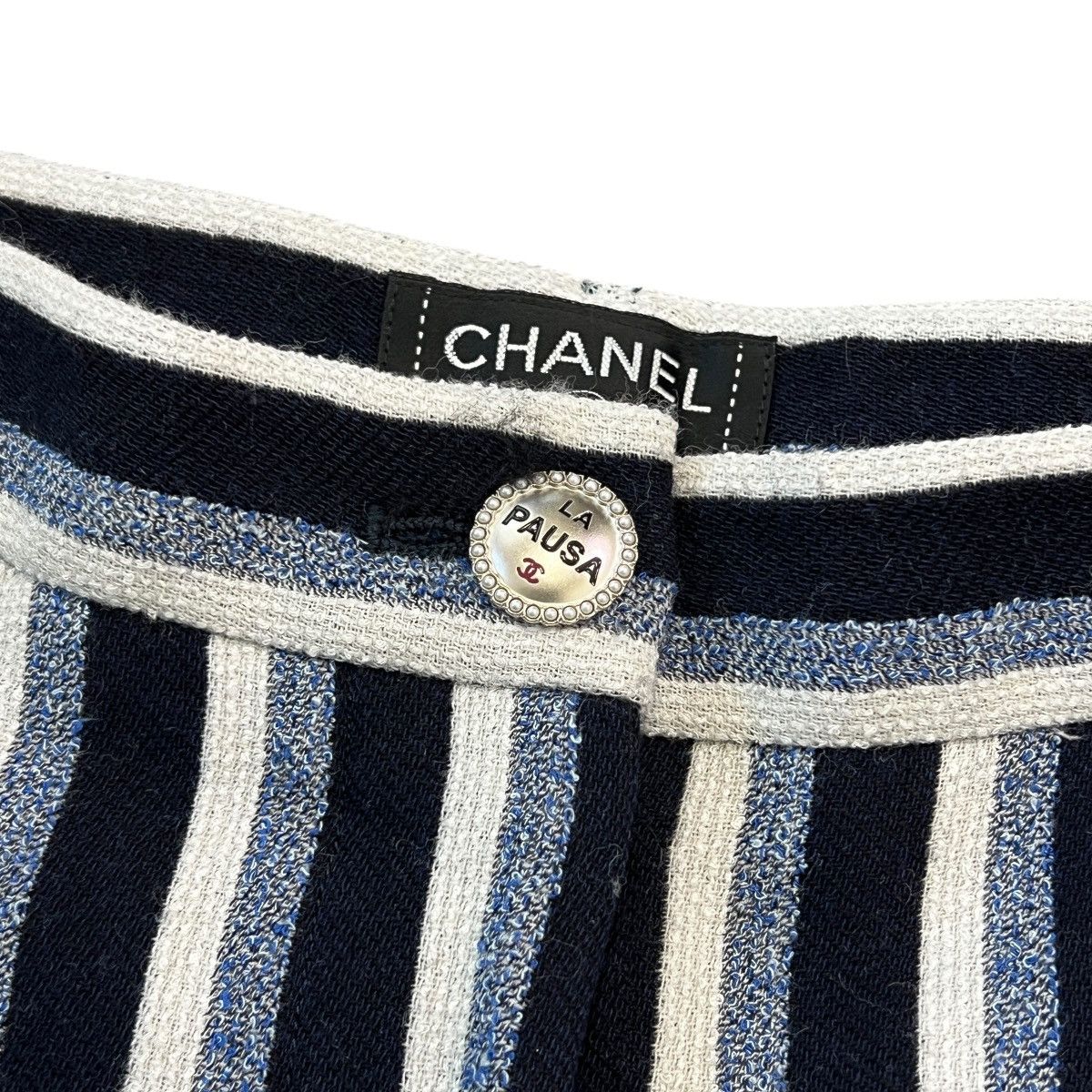 Chanel CHANEL 2019 Resort × Karl Lagerfeld Wool Striped Wide Pants Size US 30 / EU 46 - 3 Thumbnail